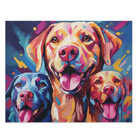 Labrador Abstract Watercolor Vibrant Jigsaw Dog Puzzle for Boys, Girls, Kids Adult Birthday Business Jigsaw Puzzle Gift for Him Funny Humorous Indoor Outdoor Game Gift For Her Online-1