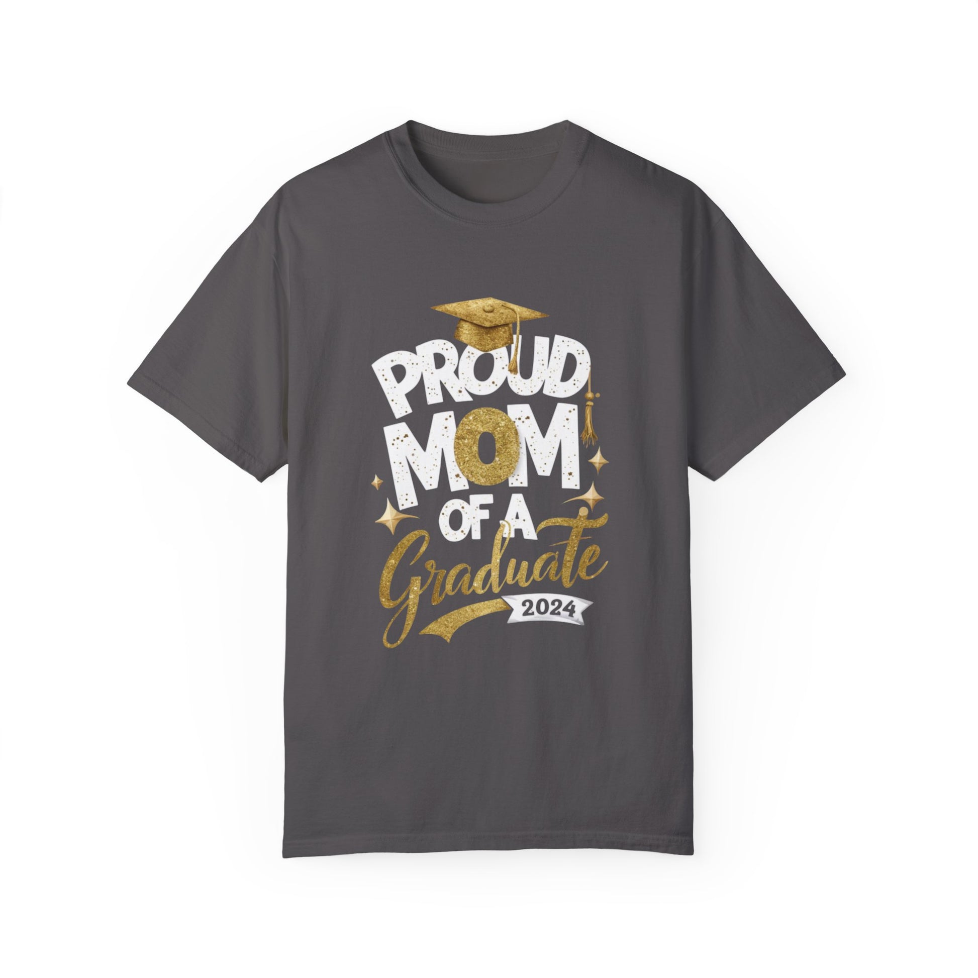 Proud Mom of a 2024 Graduate Unisex Garment-dyed T-shirt Cotton Funny Humorous Graphic Soft Premium Unisex Men Women Graphite T-shirt Birthday Gift-8