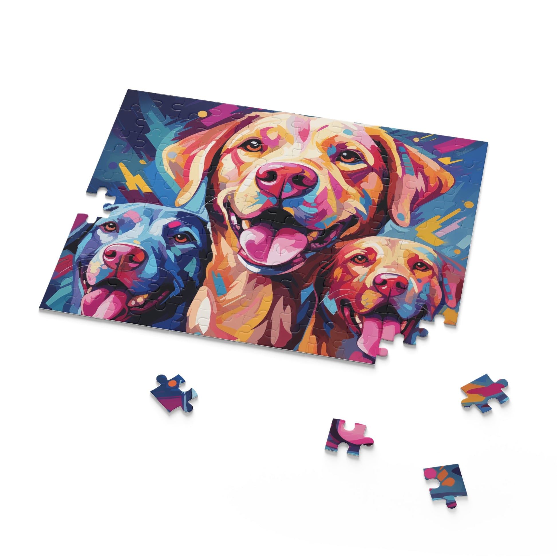 Labrador Abstract Watercolor Vibrant Jigsaw Dog Puzzle for Boys, Girls, Kids Adult Birthday Business Jigsaw Puzzle Gift for Him Funny Humorous Indoor Outdoor Game Gift For Her Online-7