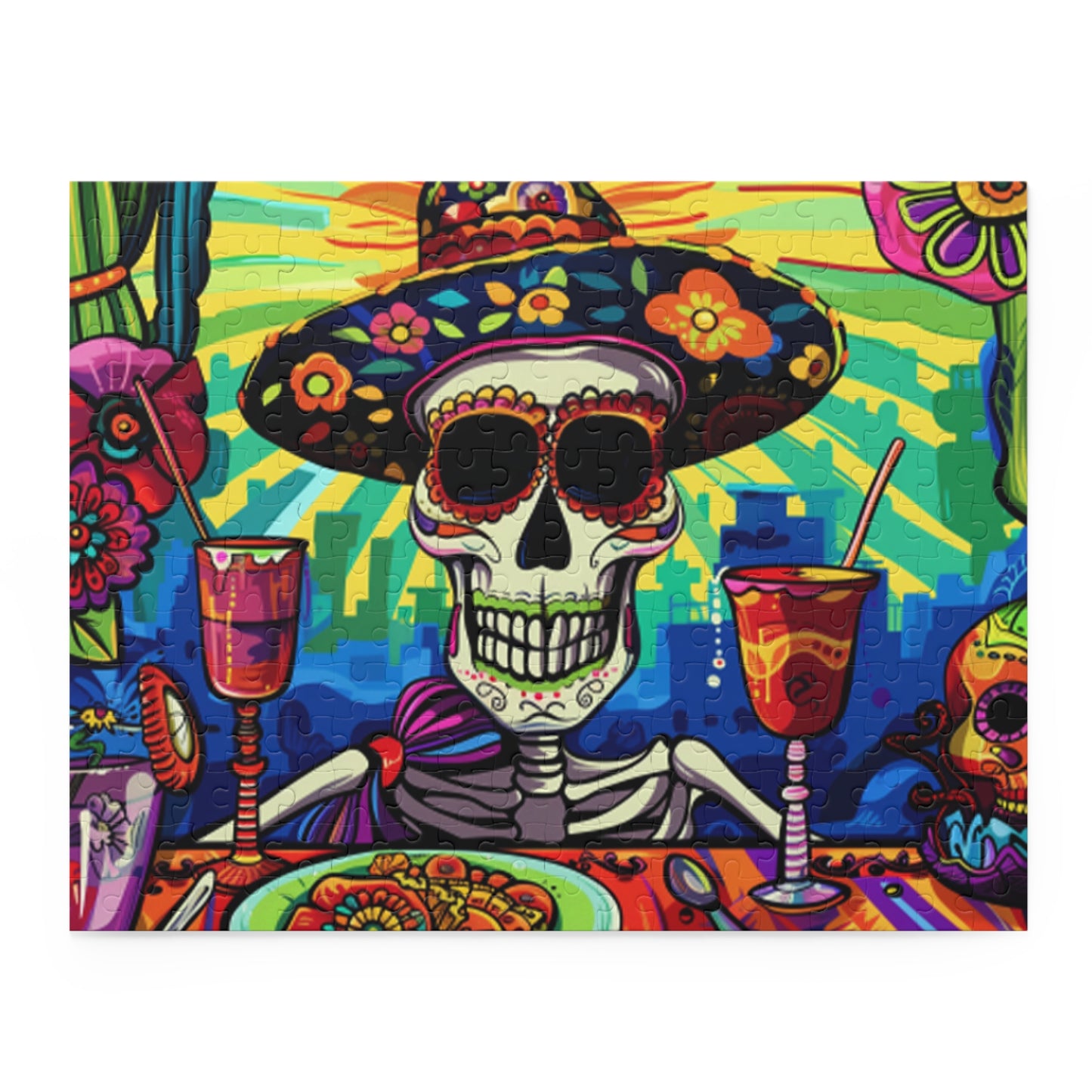 Mexican Art Day of the Dead Día de Muertos Jigsaw Puzzle Adult Birthday Business Jigsaw Puzzle Gift for Him Funny Humorous Indoor Outdoor Game Gift For Her Online-3