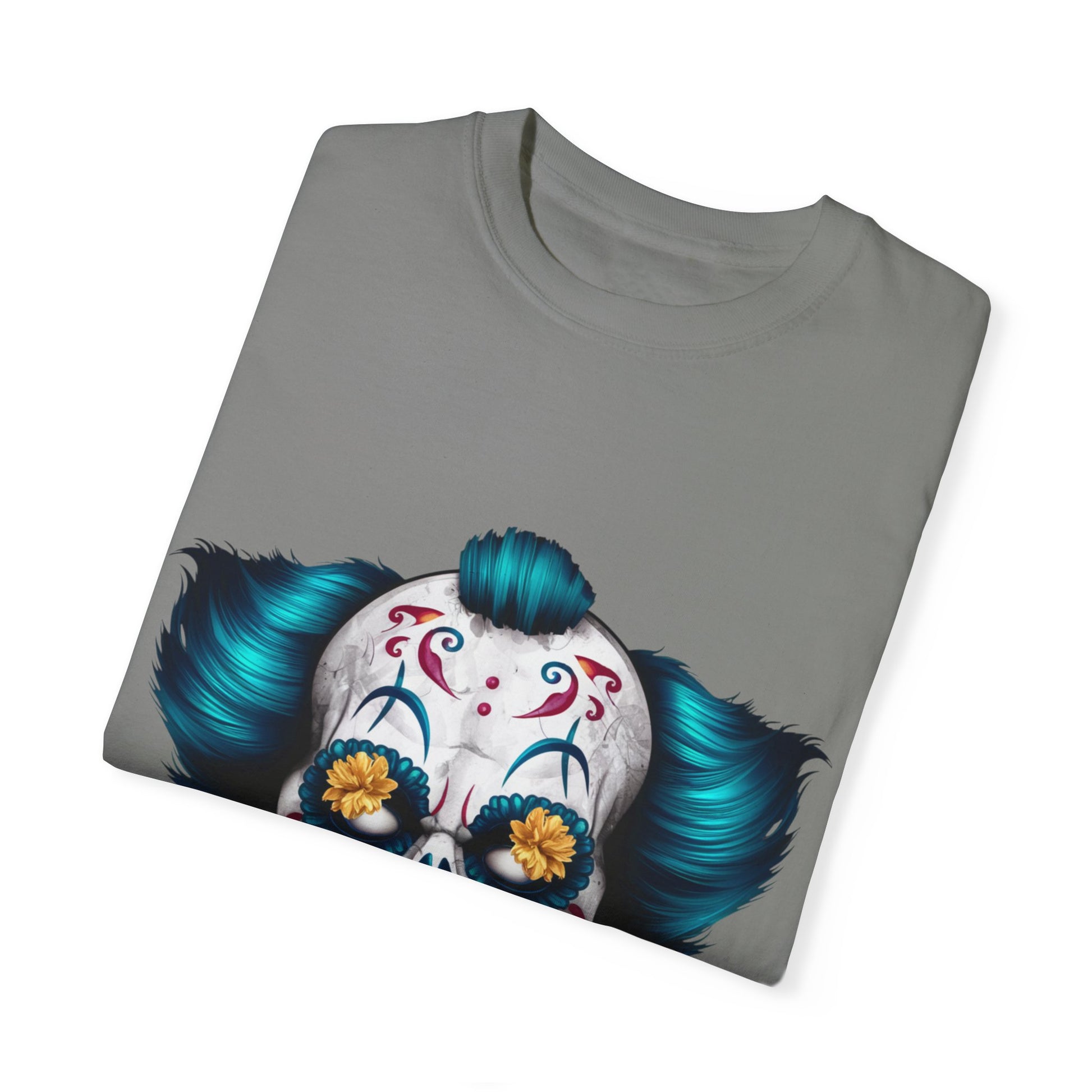 Funny Horror Scary Clown Face Urban Sarcastic Graphic Unisex Garment Dyed T-shirt Cotton Funny Humorous Graphic Soft Premium Unisex Men Women Granite T-shirt Birthday Gift-26