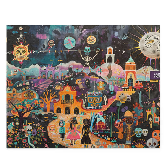 Mexican Art Day of the Dead Día de Muertos Jigsaw Puzzle Adult Birthday Business Jigsaw Puzzle Gift for Him Funny Humorous Indoor Outdoor Game Gift For Her Online-1