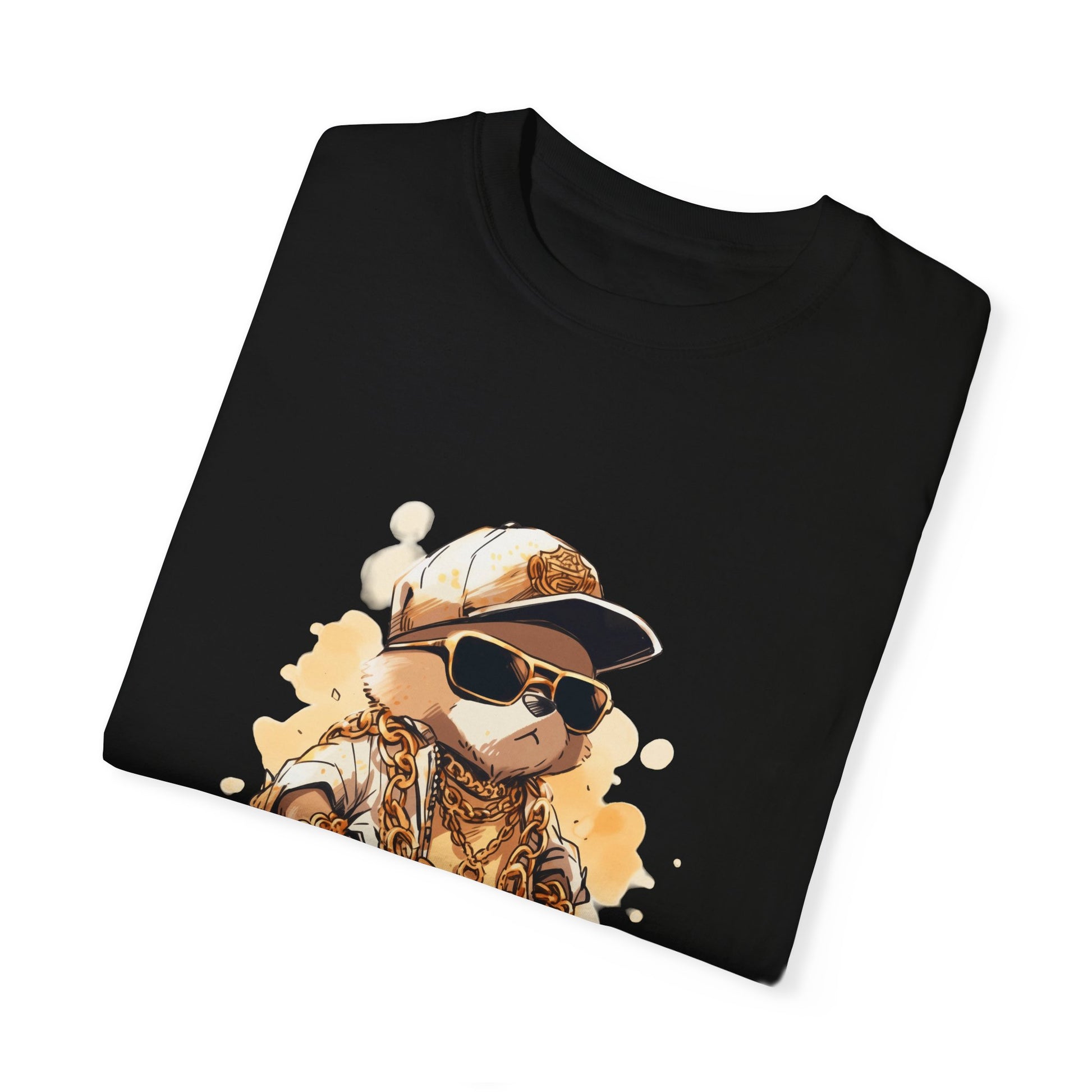 Hip Hop Teddy Bear Graphic Unisex Garment-dyed T-shirt Cotton Funny Humorous Graphic Soft Premium Unisex Men Women Black T-shirt Birthday Gift-17