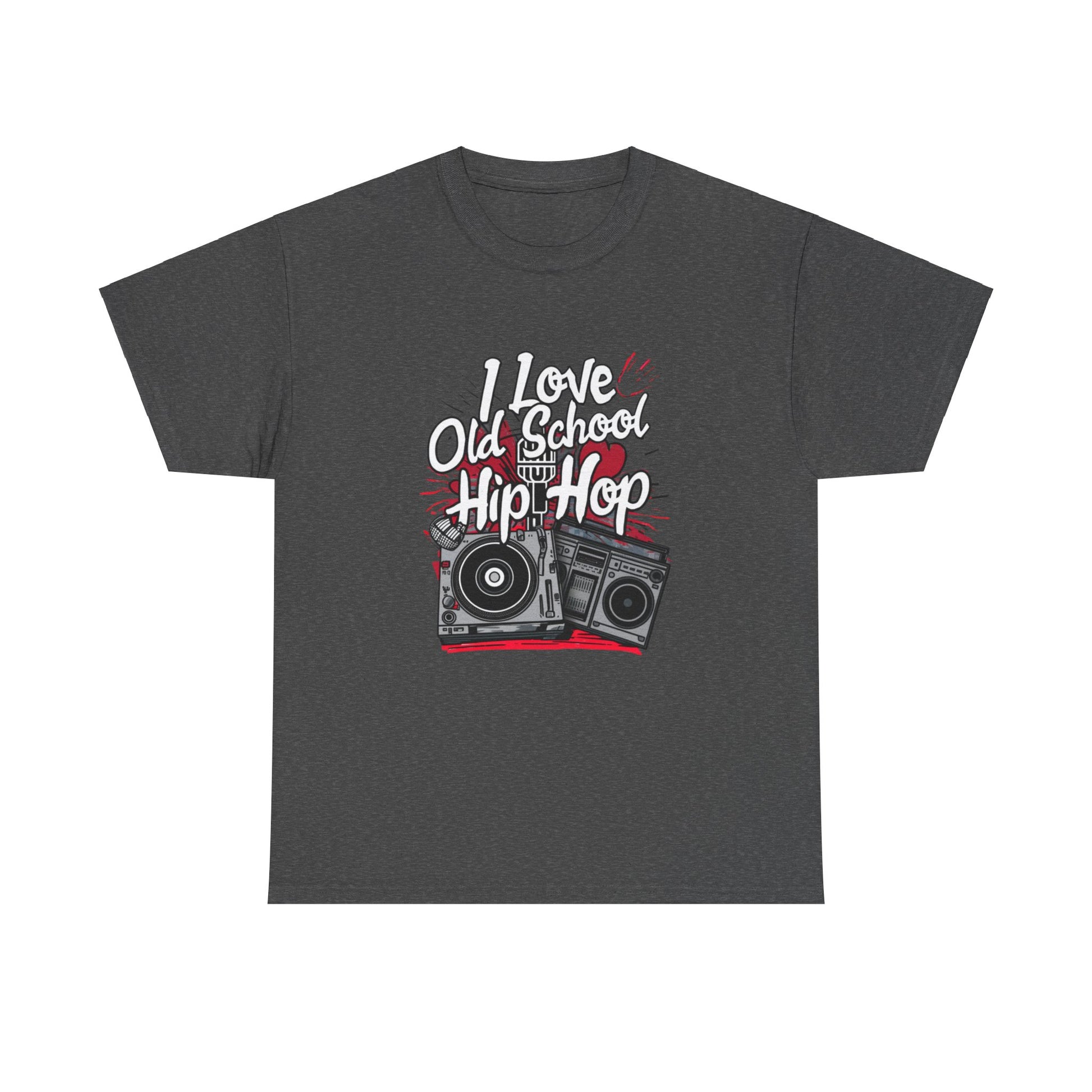 I Love Old School Hip Hop Urban Graphic Unisex Heavy Cotton Tee Cotton Funny Humorous Graphic Soft Premium Unisex Men Women Dark Heather T-shirt Birthday Gift-4