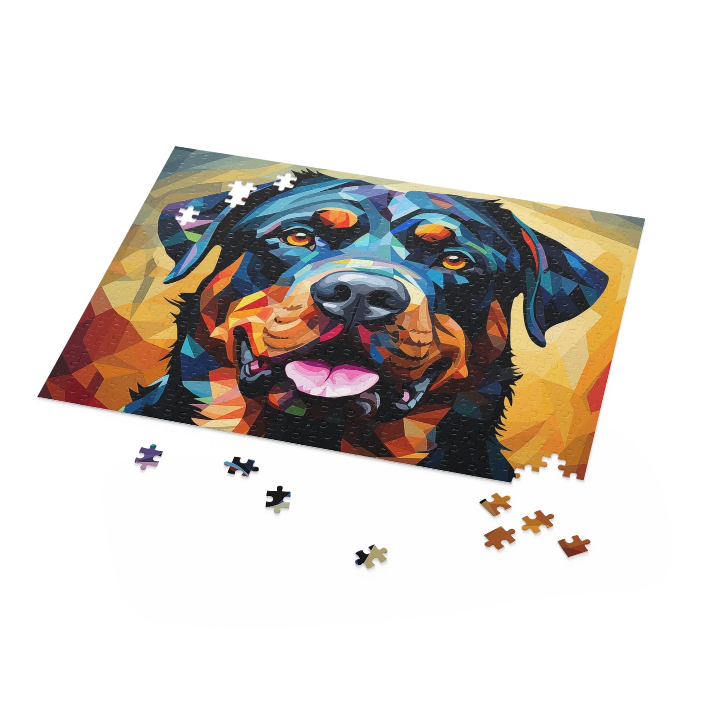 Rottweiler Vibrant Abstract Dog Jigsaw Puzzle Oil Paint Adult Birthday Business Jigsaw Puzzle Gift for Him Funny Humorous Indoor Outdoor Game Gift For Her Online-5
