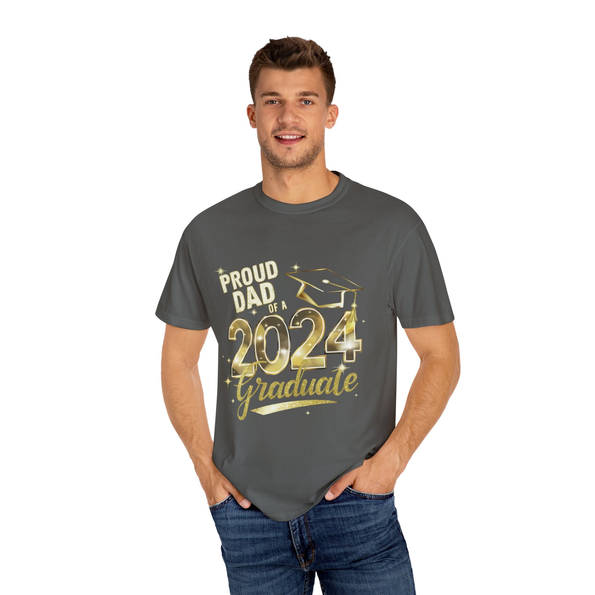 Proud of Dad 2024 Graduate Unisex Garment-dyed T-shirt Cotton Funny Humorous Graphic Soft Premium Unisex Men Women Pepper T-shirt Birthday Gift-51