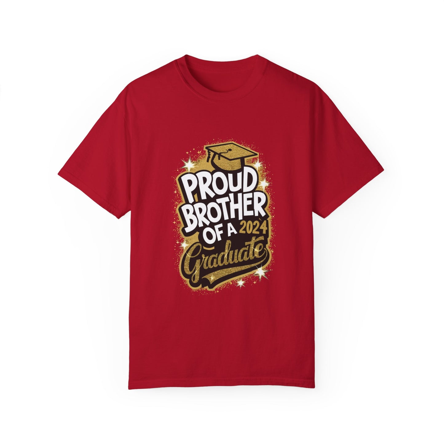 Proud Brother of a 2024 Graduate Unisex Garment-dyed T-shirt Cotton Funny Humorous Graphic Soft Premium Unisex Men Women Red T-shirt Birthday Gift-2