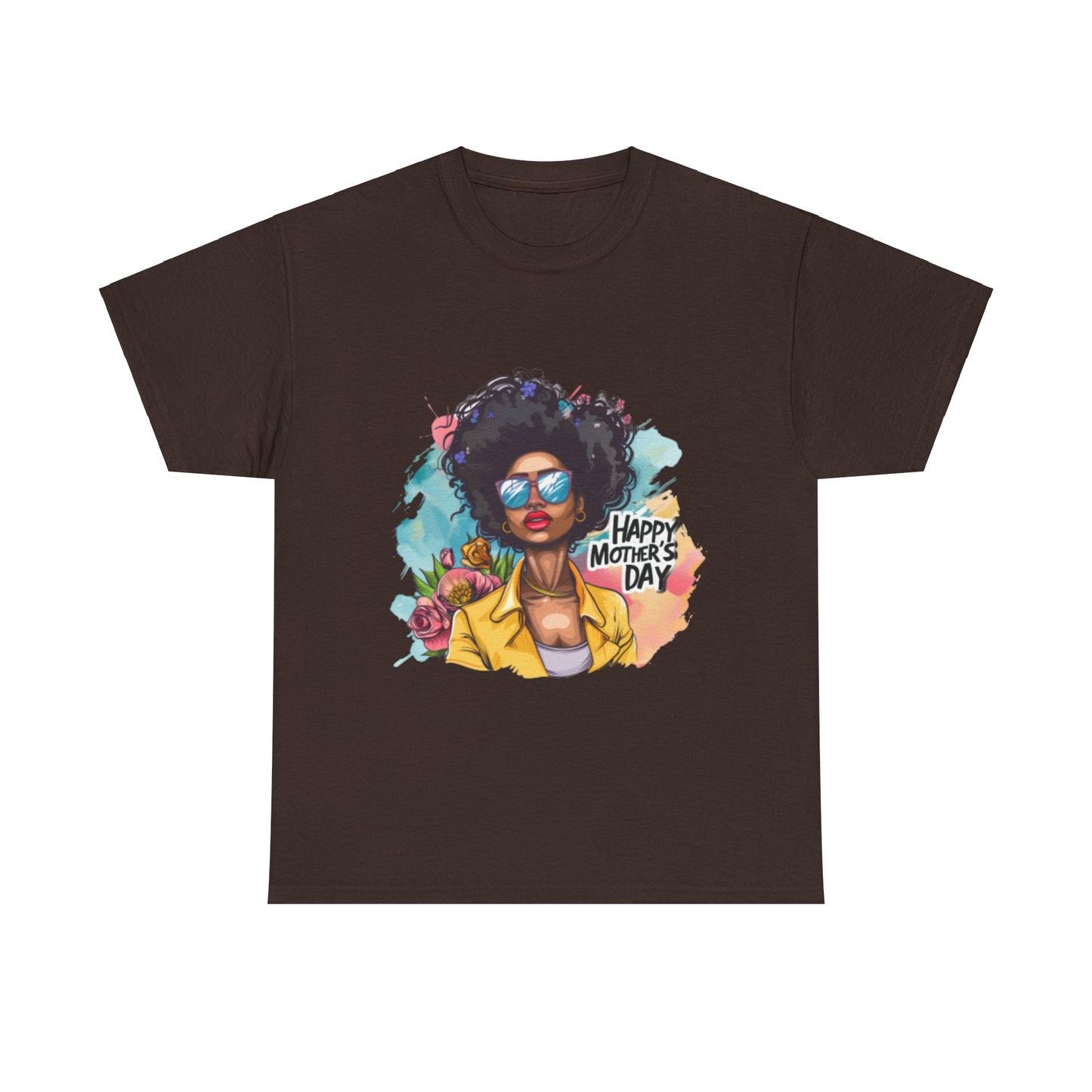 Happy Mother's Day African American Mom Graphic Unisex Heavy Cotton Tee Cotton Funny Humorous Graphic Soft Premium Unisex Men Women Dark Chocolate T-shirt Birthday Gift-3