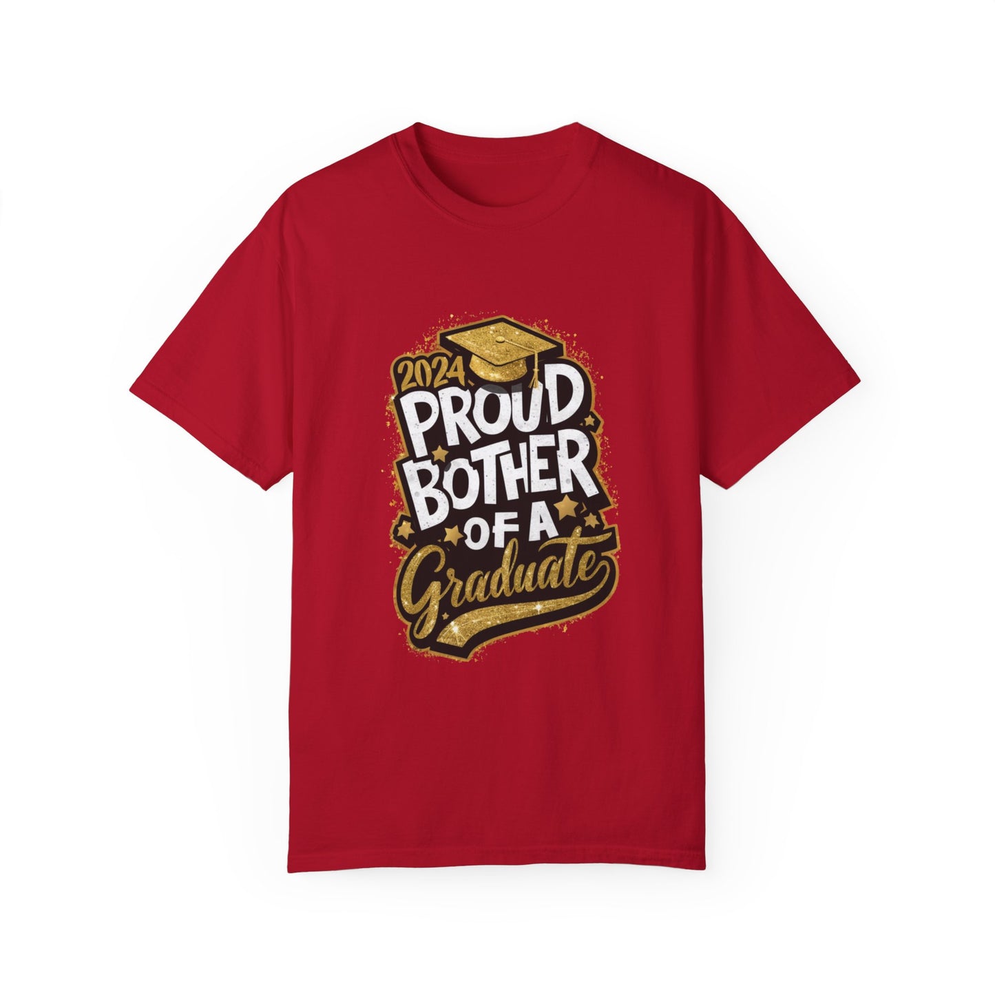 Proud Brother of a 2024 Graduate Unisex Garment-dyed T-shirt Cotton Funny Humorous Graphic Soft Premium Unisex Men Women Red T-shirt Birthday Gift-2