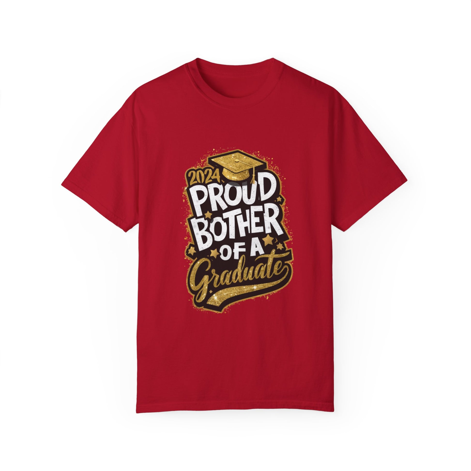 Proud Brother of a 2024 Graduate Unisex Garment-dyed T-shirt Cotton Funny Humorous Graphic Soft Premium Unisex Men Women Red T-shirt Birthday Gift-2