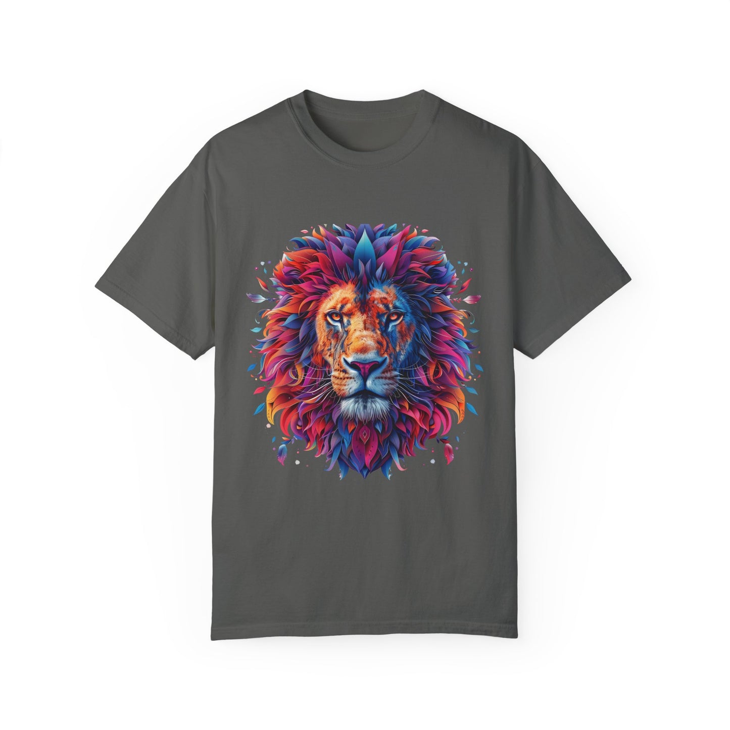 Lion Head Cool Graphic Design Novelty Unisex Garment-dyed T-shirt Cotton Funny Humorous Graphic Soft Premium Unisex Men Women Pepper T-shirt Birthday Gift-12