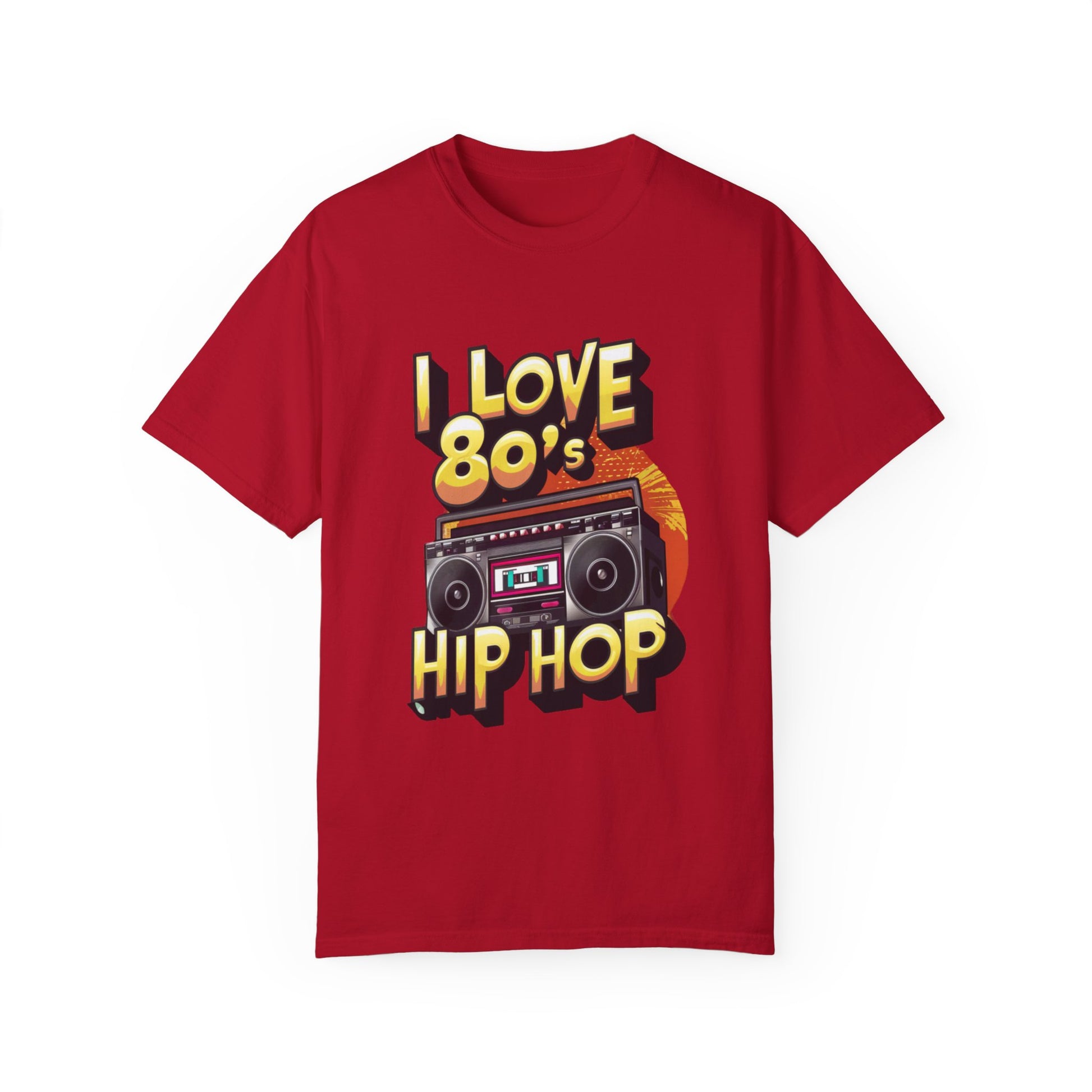 I Love 80's Hip Hop Graphic Unisex Garment-dyed T-shirt Cotton Funny Humorous Graphic Soft Premium Unisex Men Women Red T-shirt Birthday Gift-2