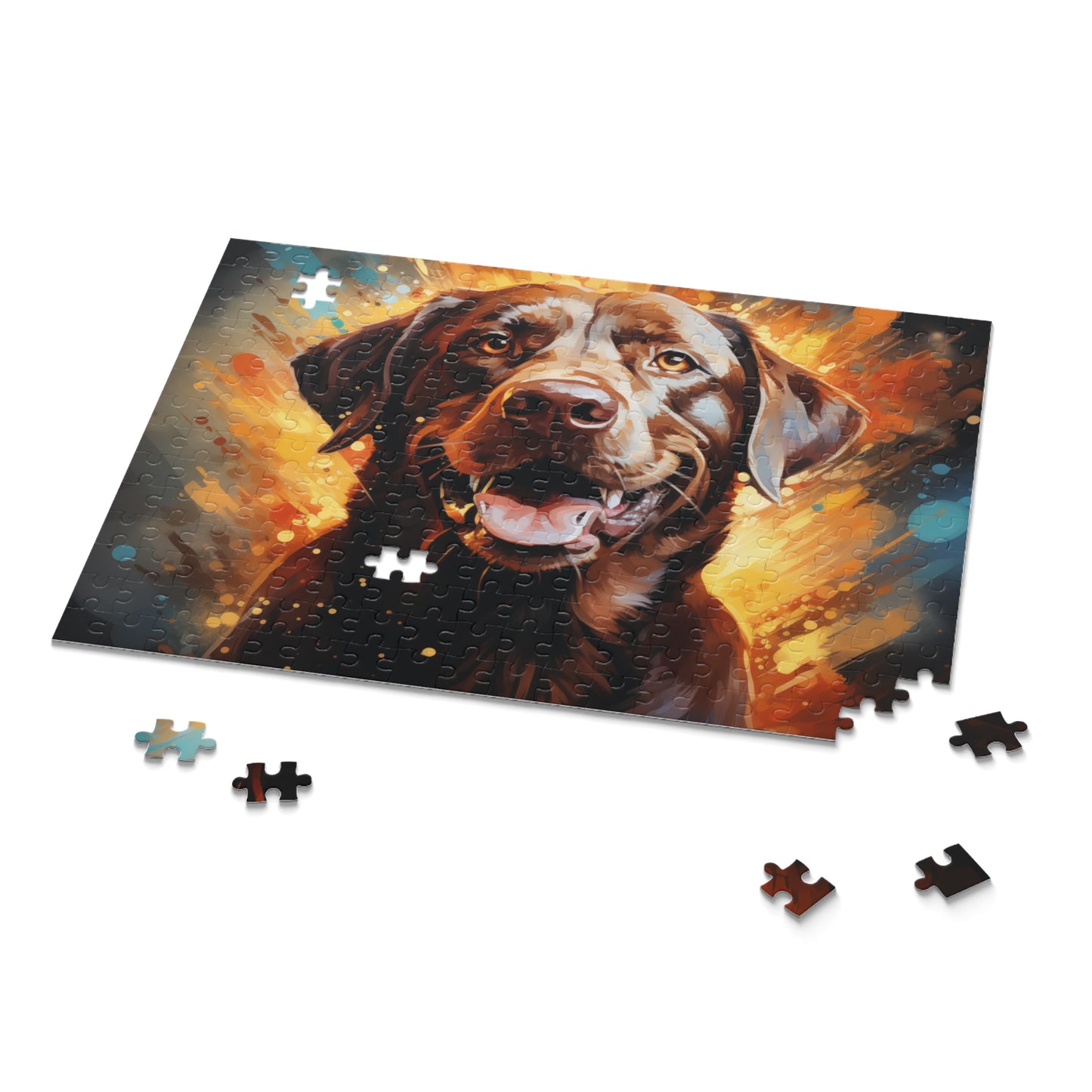 Watercolor Vibrant Labrador Dog Retriever Jigsaw Puzzle for Boys, Girls, Kids Adult Birthday Business Jigsaw Puzzle Gift for Him Funny Humorous Indoor Outdoor Game Gift For Her Online-9