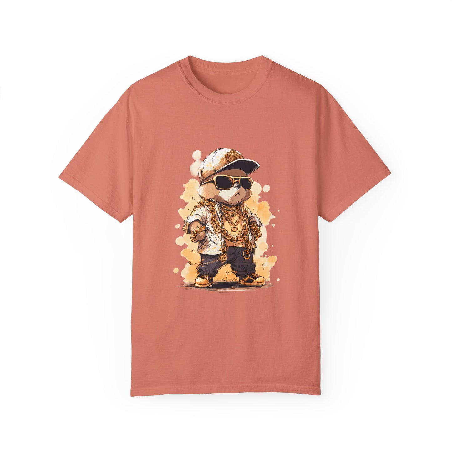 Hip Hop Teddy Bear Graphic Unisex Garment-dyed T-shirt Cotton Funny Humorous Graphic Soft Premium Unisex Men Women Terracotta T-shirt Birthday Gift-14