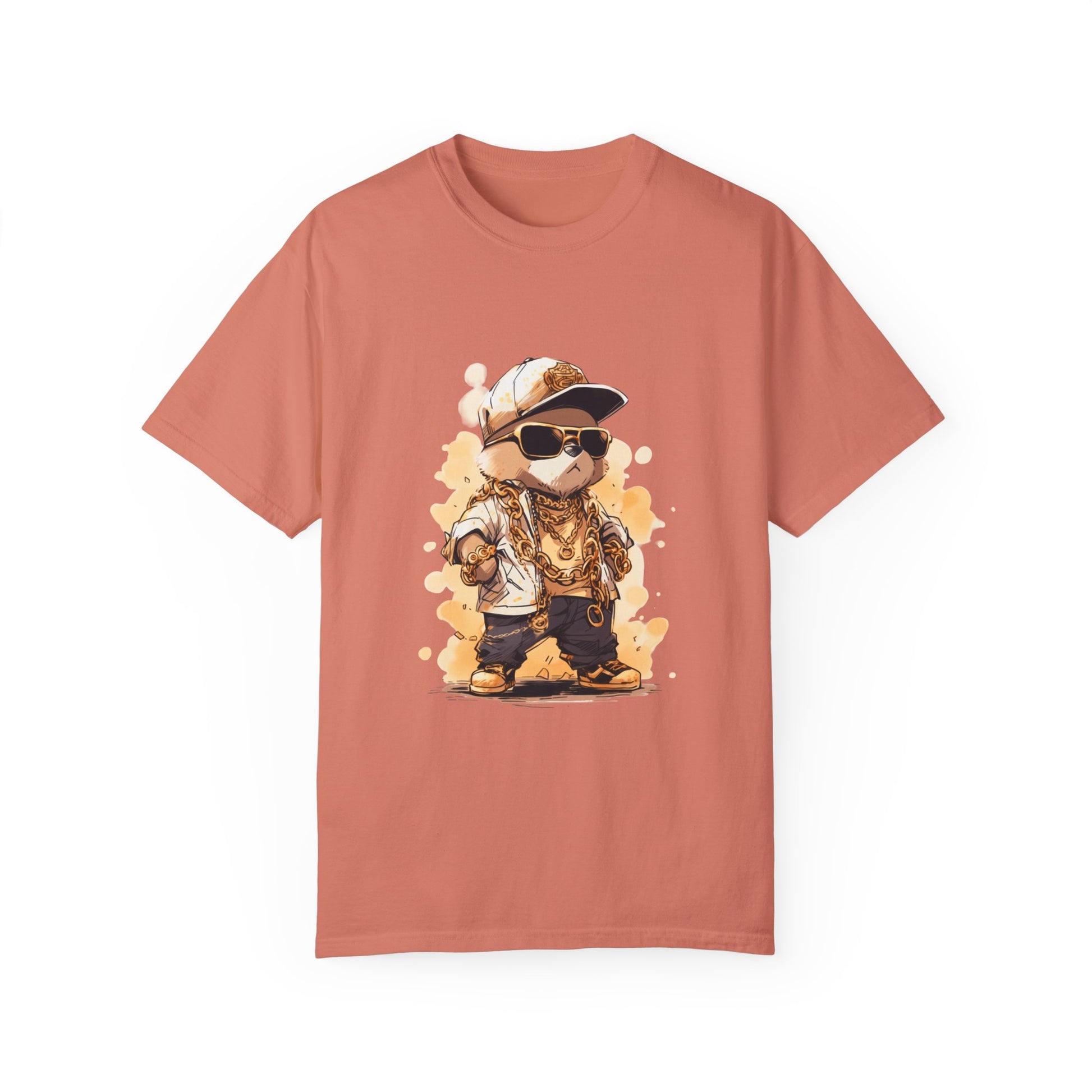 Hip Hop Teddy Bear Graphic Unisex Garment-dyed T-shirt Cotton Funny Humorous Graphic Soft Premium Unisex Men Women Terracotta T-shirt Birthday Gift-14