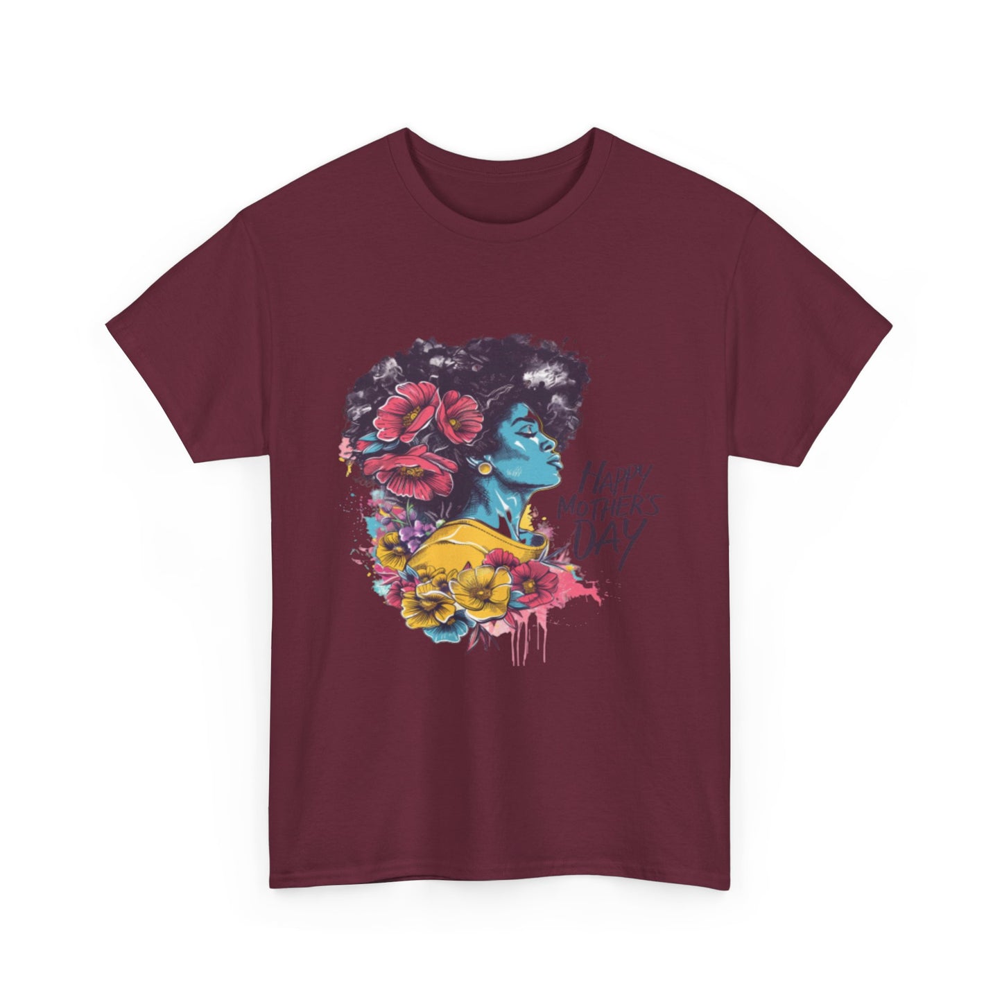 Happy Mother's Day African American Mom Graphic Unisex Heavy Cotton Tee Cotton Funny Humorous Graphic Soft Premium Unisex Men Women Maroon T-shirt Birthday Gift-27