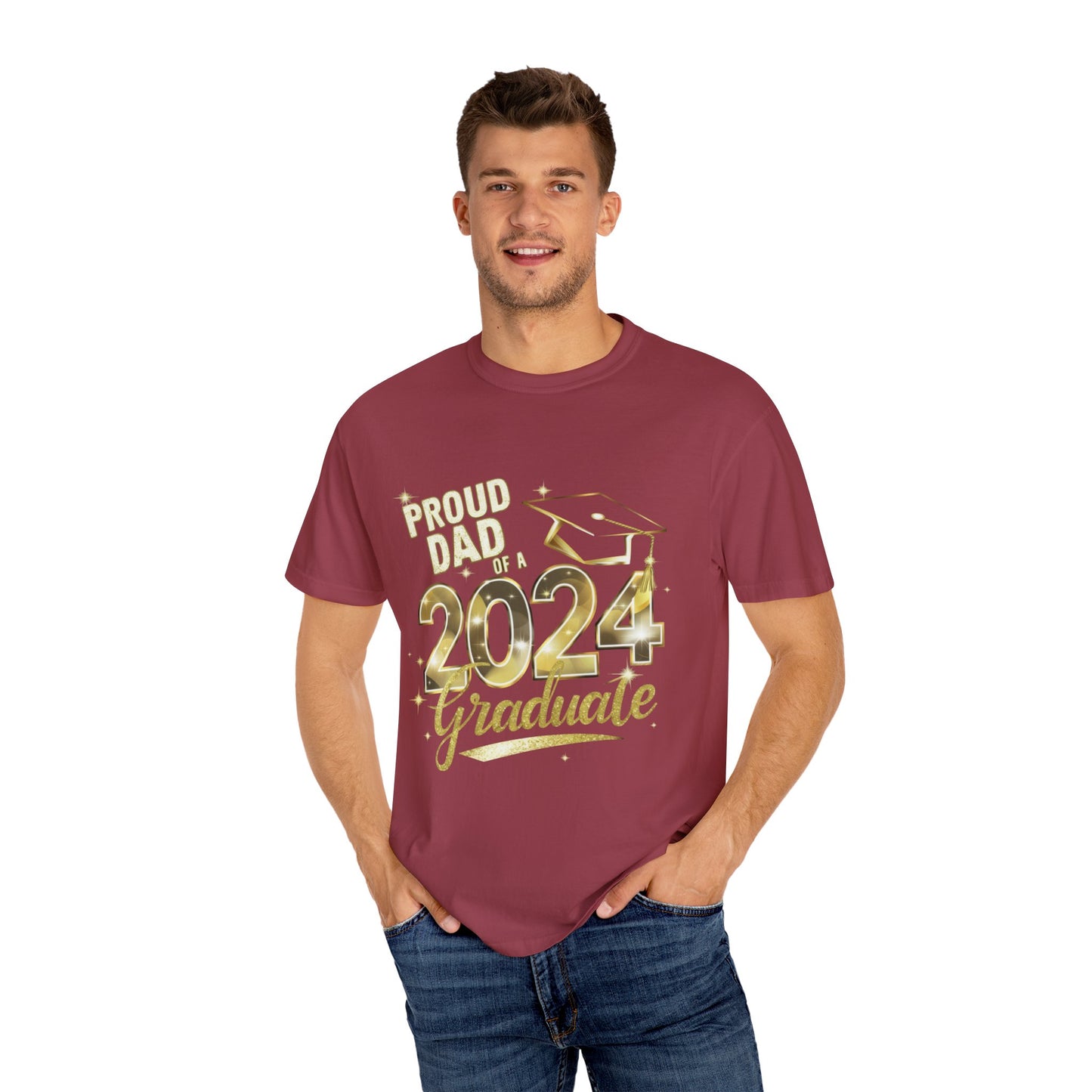 Proud of Dad 2024 Graduate Unisex Garment-dyed T-shirt Cotton Funny Humorous Graphic Soft Premium Unisex Men Women Chili T-shirt Birthday Gift-36
