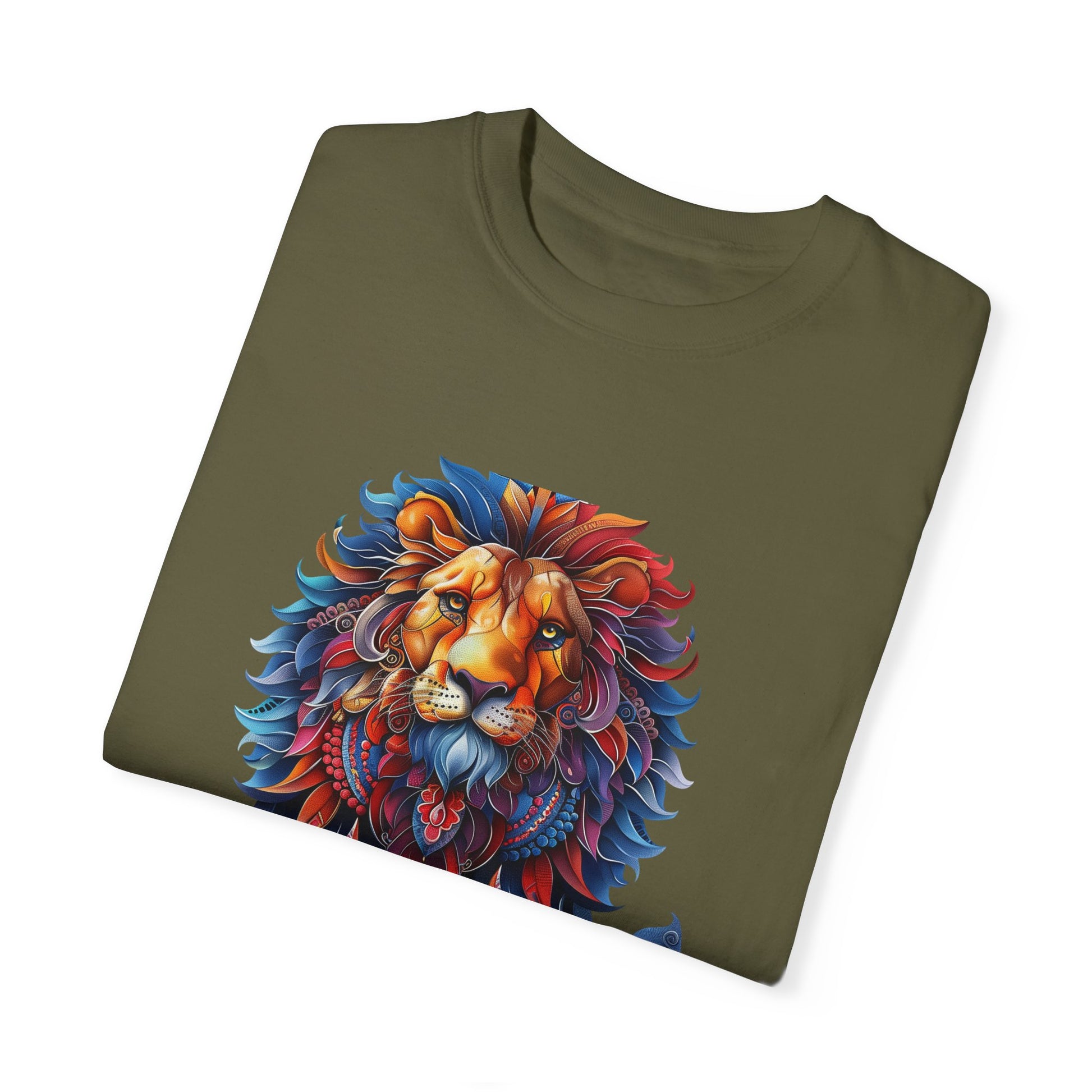 Copy of Lion Head Cool Graphic Design Novelty Unisex Garment-dyed T-shirt Cotton Funny Humorous Graphic Soft Premium Unisex Men Women Sage T-shirt Birthday Gift-53