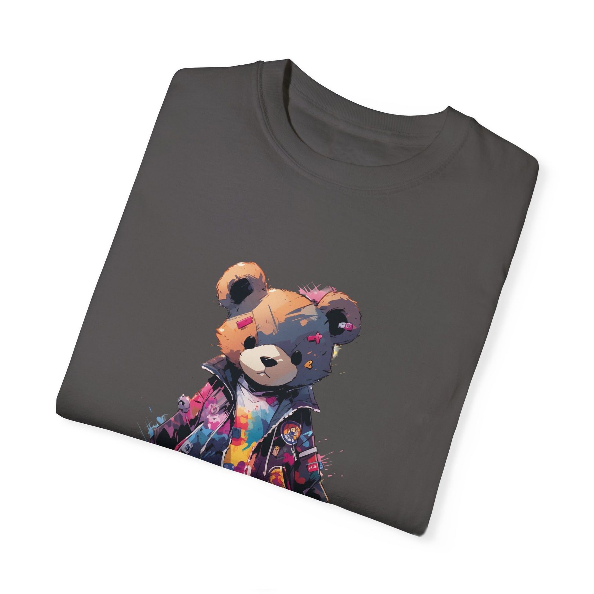 Hip Hop Teddy Bear Graphic Unisex Garment-dyed T-shirt Cotton Funny Humorous Graphic Soft Premium Unisex Men Women Graphite T-shirt Birthday Gift-38