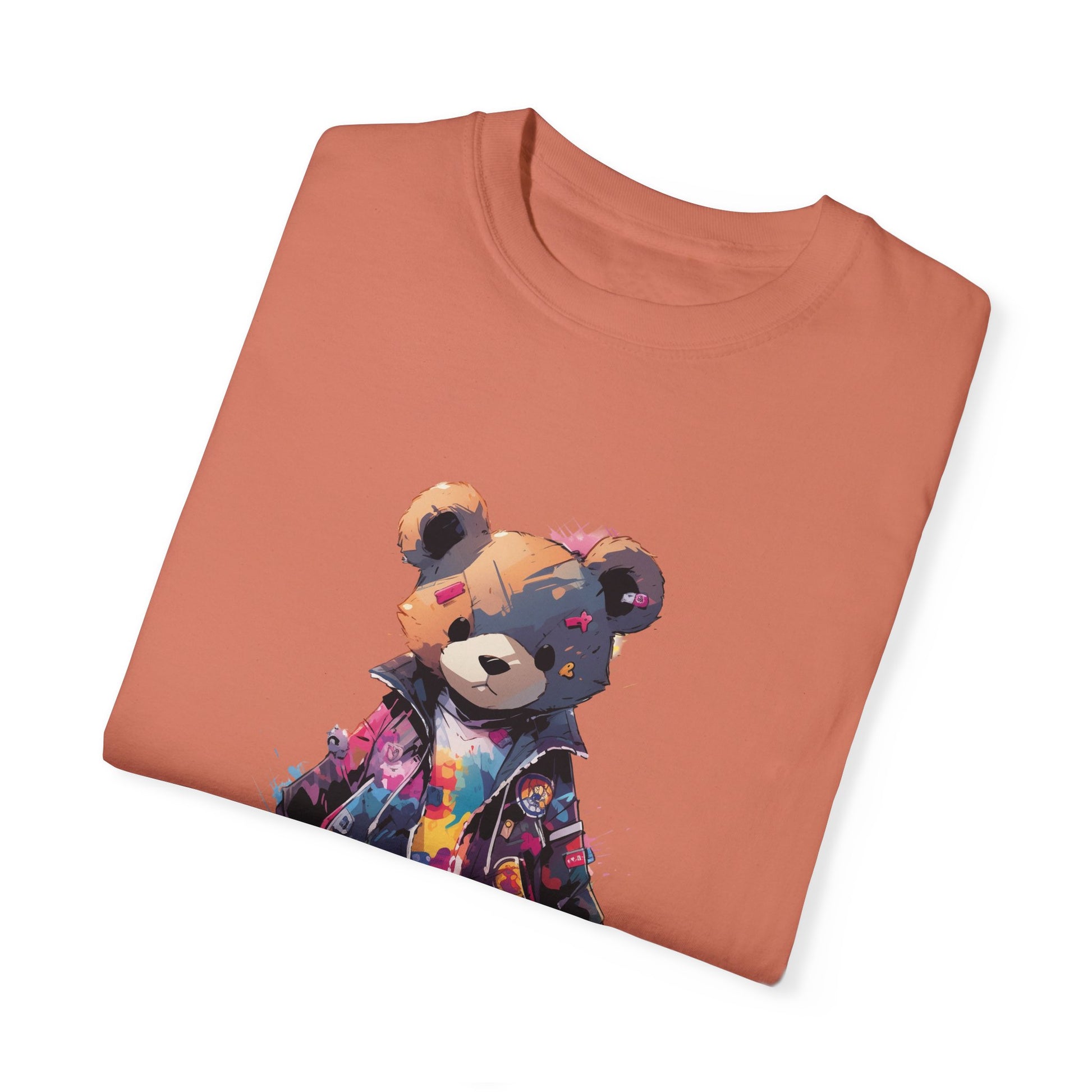 Hip Hop Teddy Bear Graphic Unisex Garment-dyed T-shirt Cotton Funny Humorous Graphic Soft Premium Unisex Men Women Terracotta T-shirt Birthday Gift-56