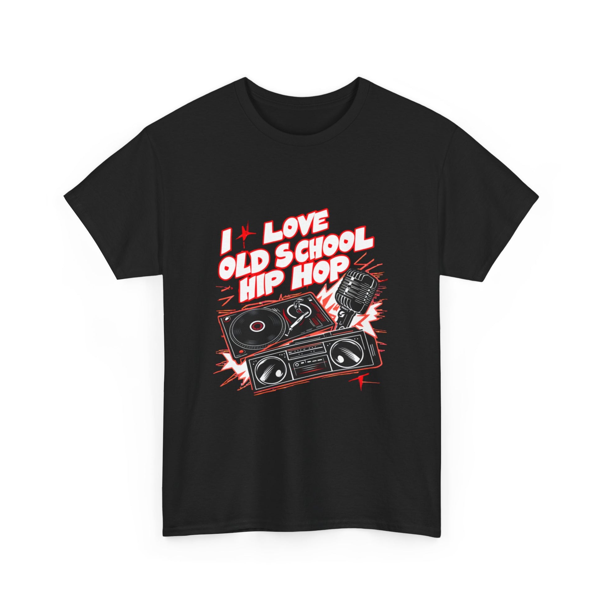 I Love Old School Hip Hop Urban Graphic Unisex Heavy Cotton Tee Cotton Funny Humorous Graphic Soft Premium Unisex Men Women Black T-shirt Birthday Gift-15