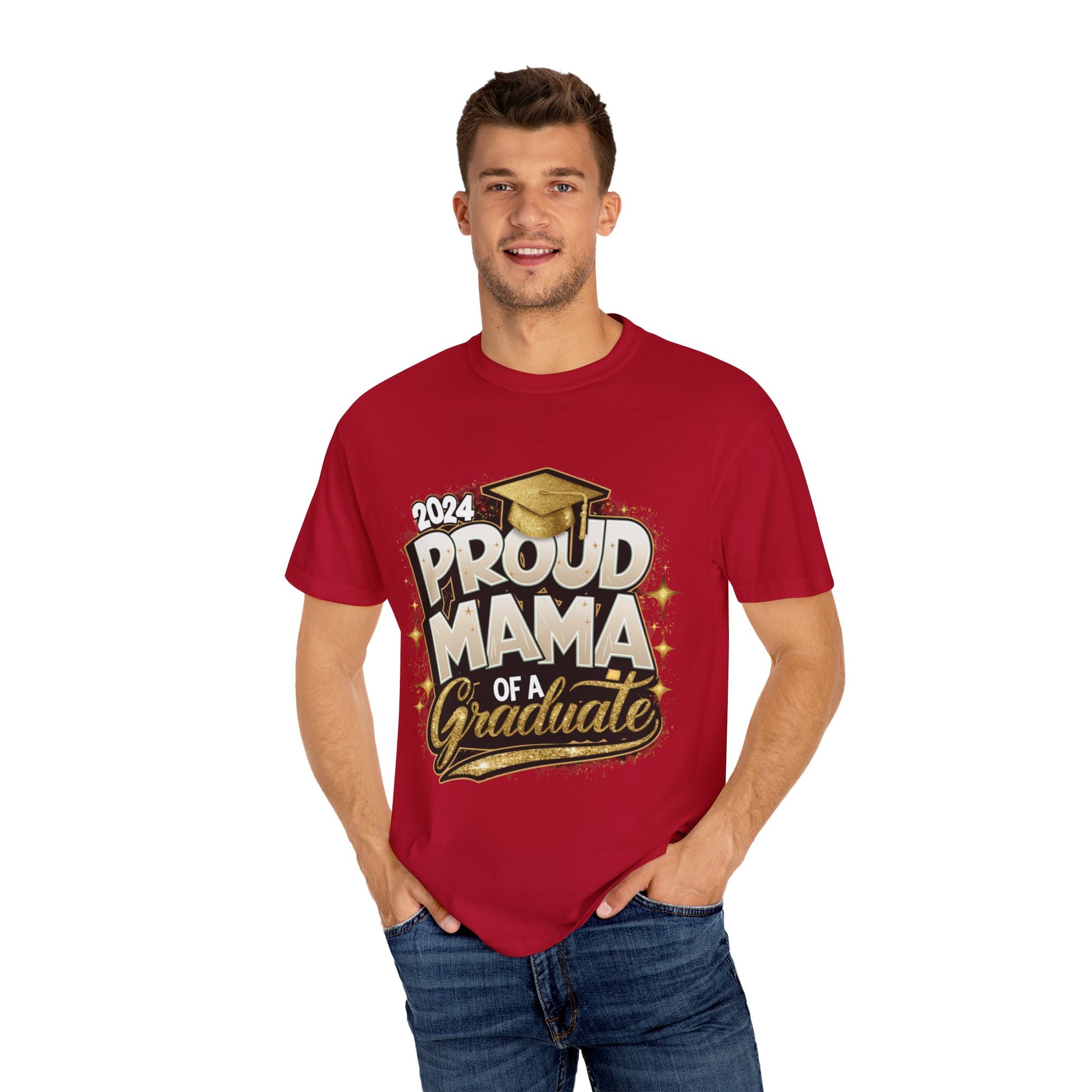 Proud Mama of a 2024 Graduate Unisex Garment-dyed T-shirt Cotton Funny Humorous Graphic Soft Premium Unisex Men Women Red T-shirt Birthday Gift-21