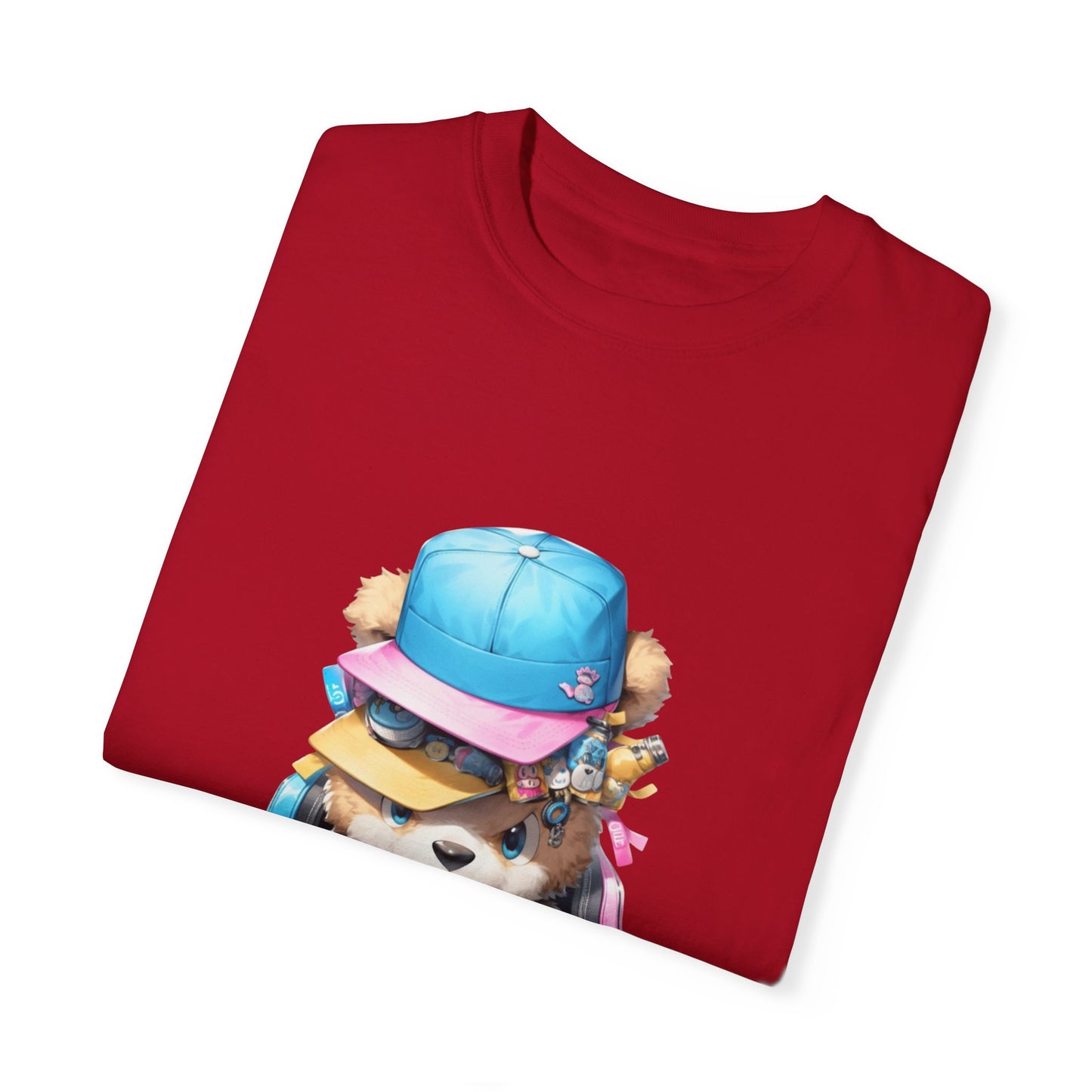 Hip Hop Teddy Bear Graphic Unisex Garment-dyed T-shirt Cotton Funny Humorous Graphic Soft Premium Unisex Men Women Red T-shirt Birthday Gift-20