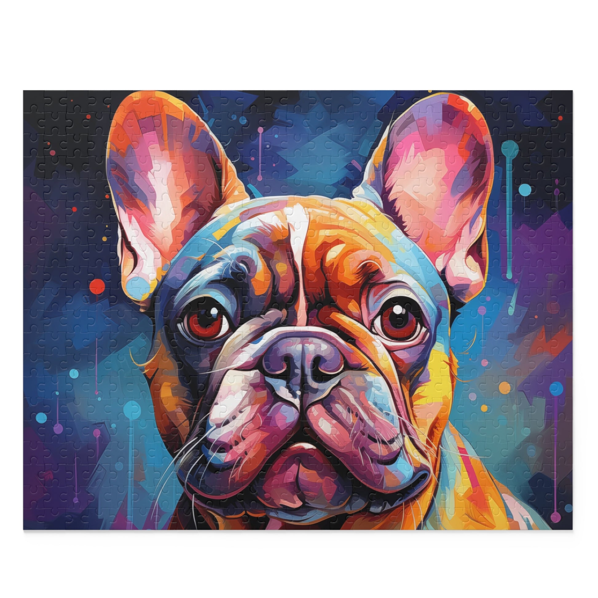 Abstract Frenchie Dog Jigsaw Puzzle Oil Paint for Boys, Girls, Kids Adult Birthday Business Jigsaw Puzzle Gift for Him Funny Humorous Indoor Outdoor Game Gift For Her Online-1