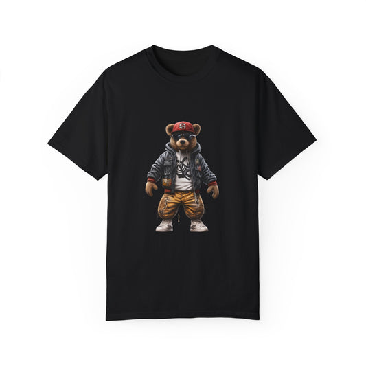 Hip Hop Teddy Bear Graphic Unisex Garment-dyed T-shirt Cotton Funny Humorous Graphic Soft Premium Unisex Men Women Black T-shirt Birthday Gift-1
