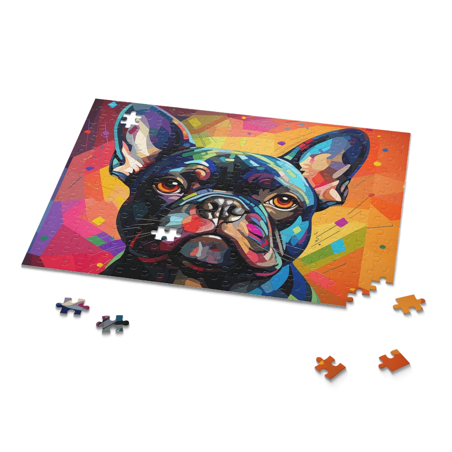 Abstract Frenchie Dog Jigsaw Puzzle Oil Paint for Boys, Girls, Kids Adult Birthday Business Jigsaw Puzzle Gift for Him Funny Humorous Indoor Outdoor Game Gift For Her Online-9