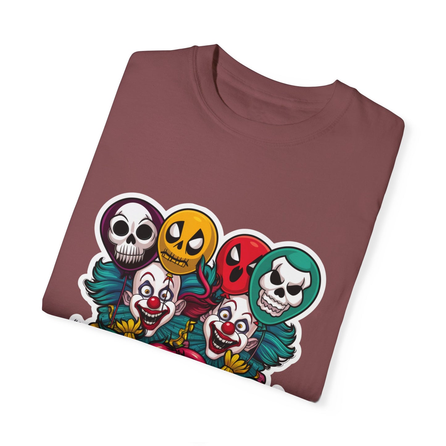 Funny Horror Scary Clown Face Urban Sarcastic Graphic Unisex Garment Dyed T-shirt Cotton Funny Humorous Graphic Soft Premium Unisex Men Women Brick T-shirt Birthday Gift-29