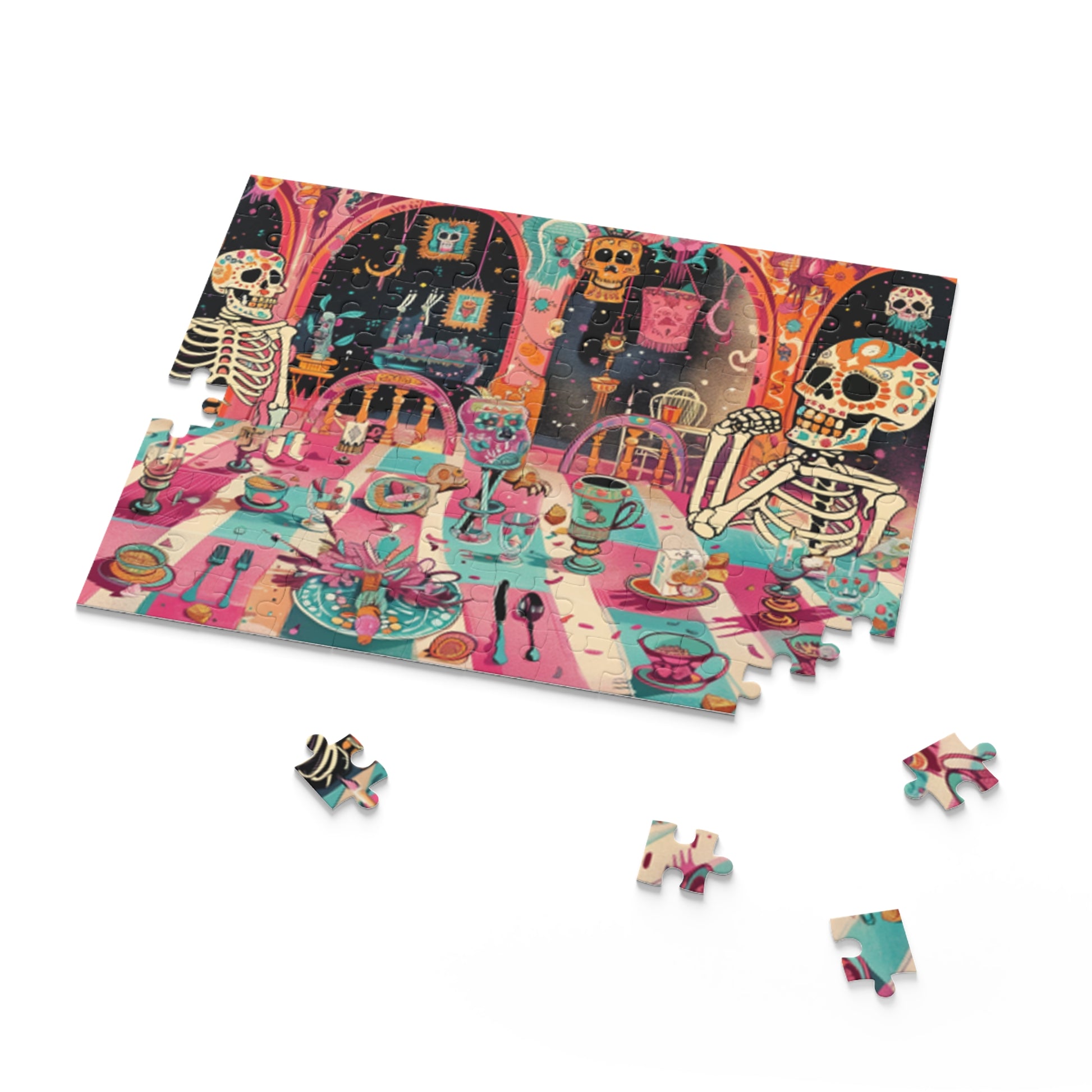 Mexican Art Day of the Dead Día de Muertos Jigsaw Puzzle Adult Birthday Business Jigsaw Puzzle Gift for Him Funny Humorous Indoor Outdoor Game Gift For Her Online-7