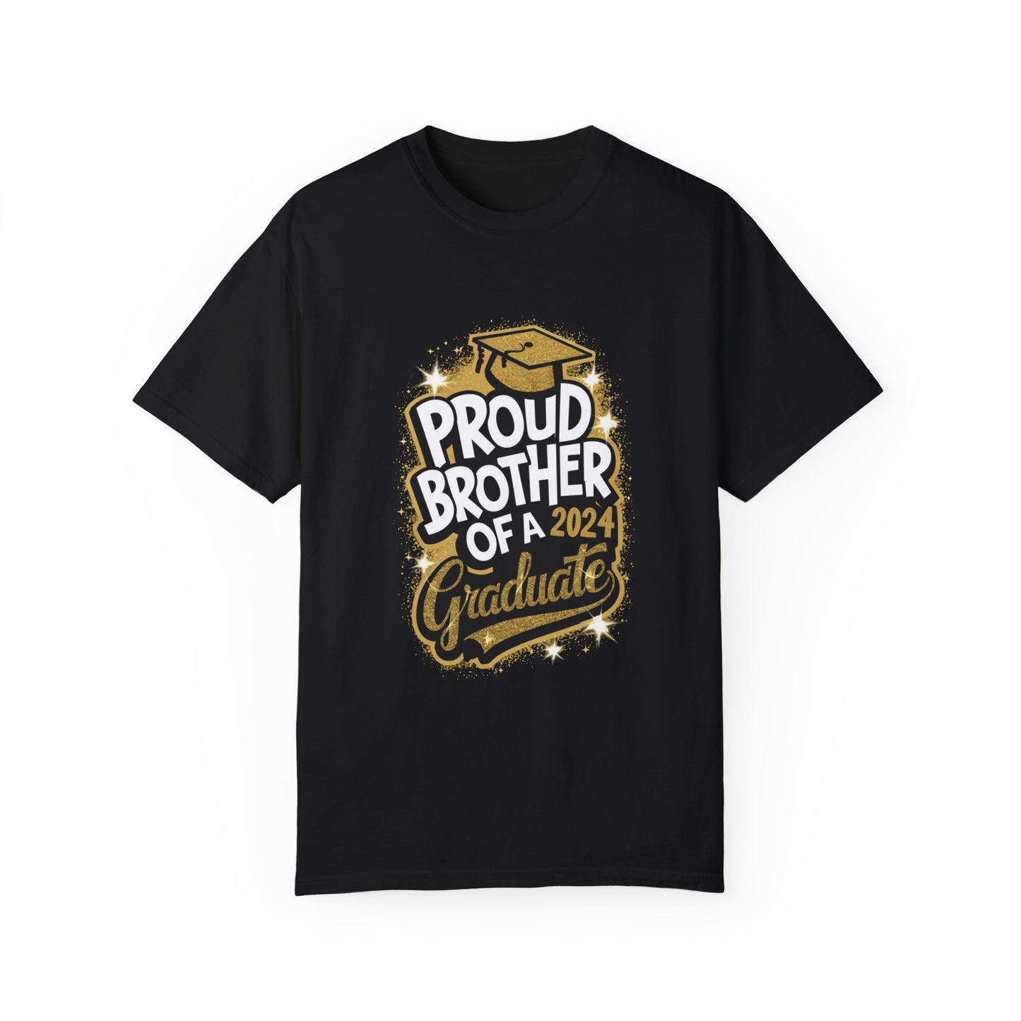 Proud Brother of a 2024 Graduate Unisex Garment-dyed T-shirt Cotton Funny Humorous Graphic Soft Premium Unisex Men Women Black T-shirt Birthday Gift-1