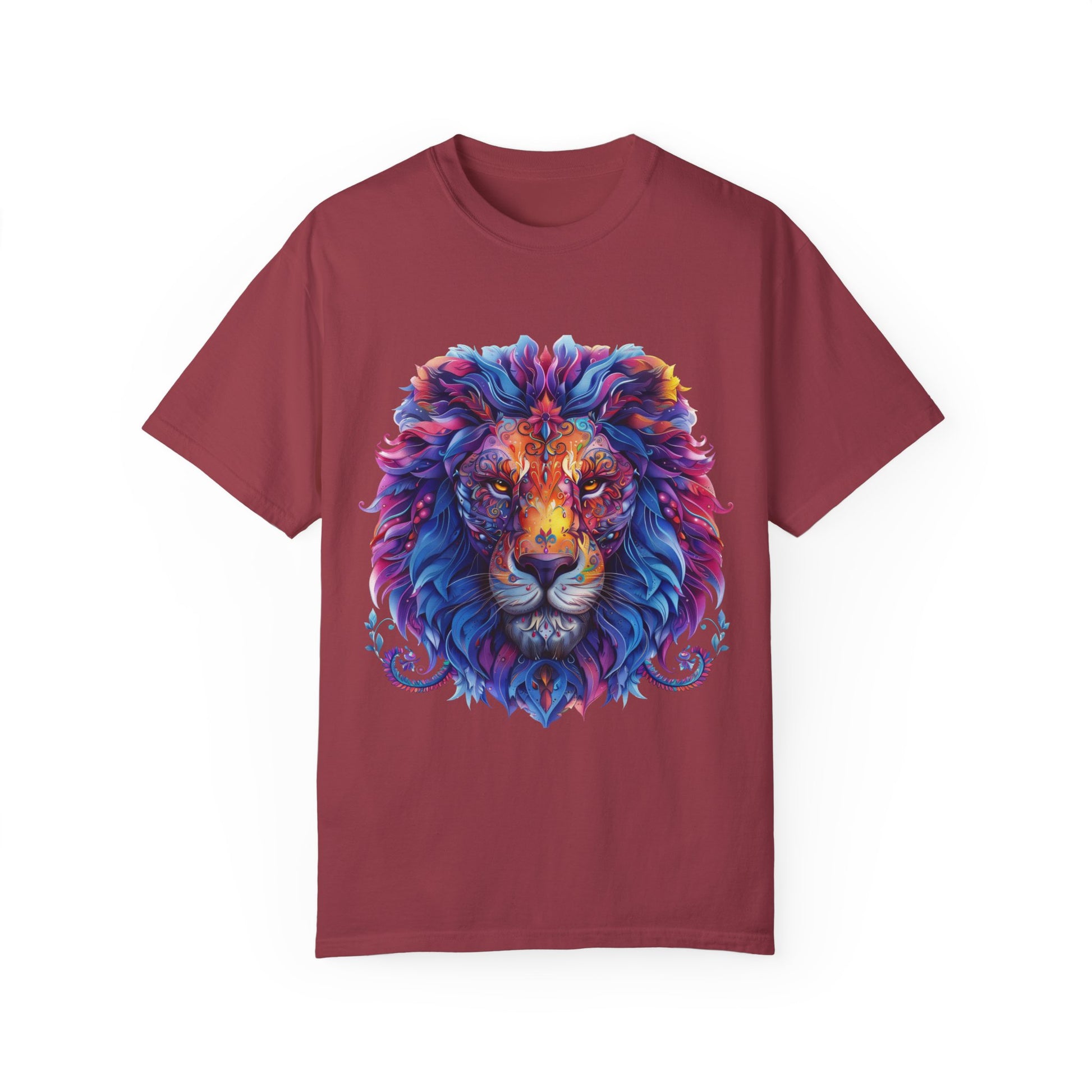 Lion Head Cool Graphic Design Novelty Unisex Garment-dyed T-shirt Cotton Funny Humorous Graphic Soft Premium Unisex Men Women Chili T-shirt Birthday Gift-7