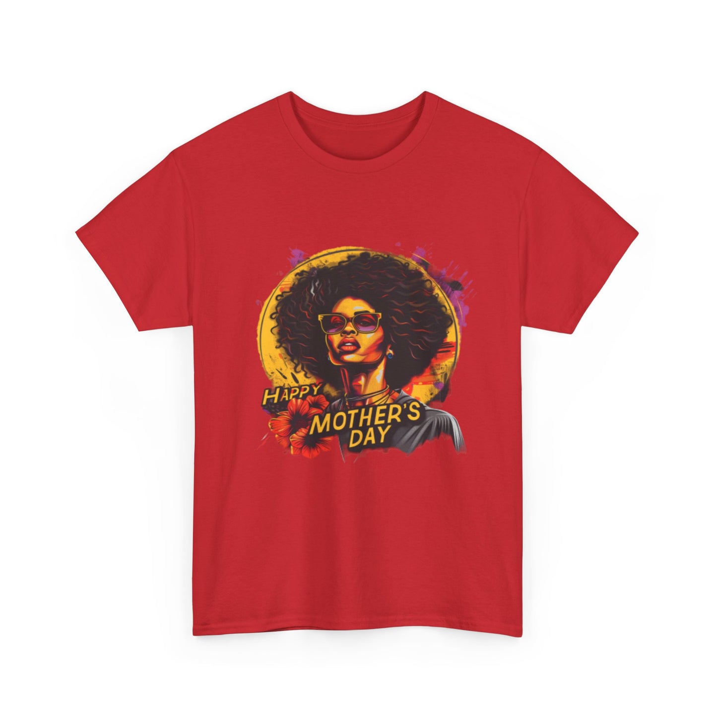 Happy Mother's Day African American Mom Graphic Unisex Heavy Cotton Tee Cotton Funny Humorous Graphic Soft Premium Unisex Men Women Red T-shirt Birthday Gift-33