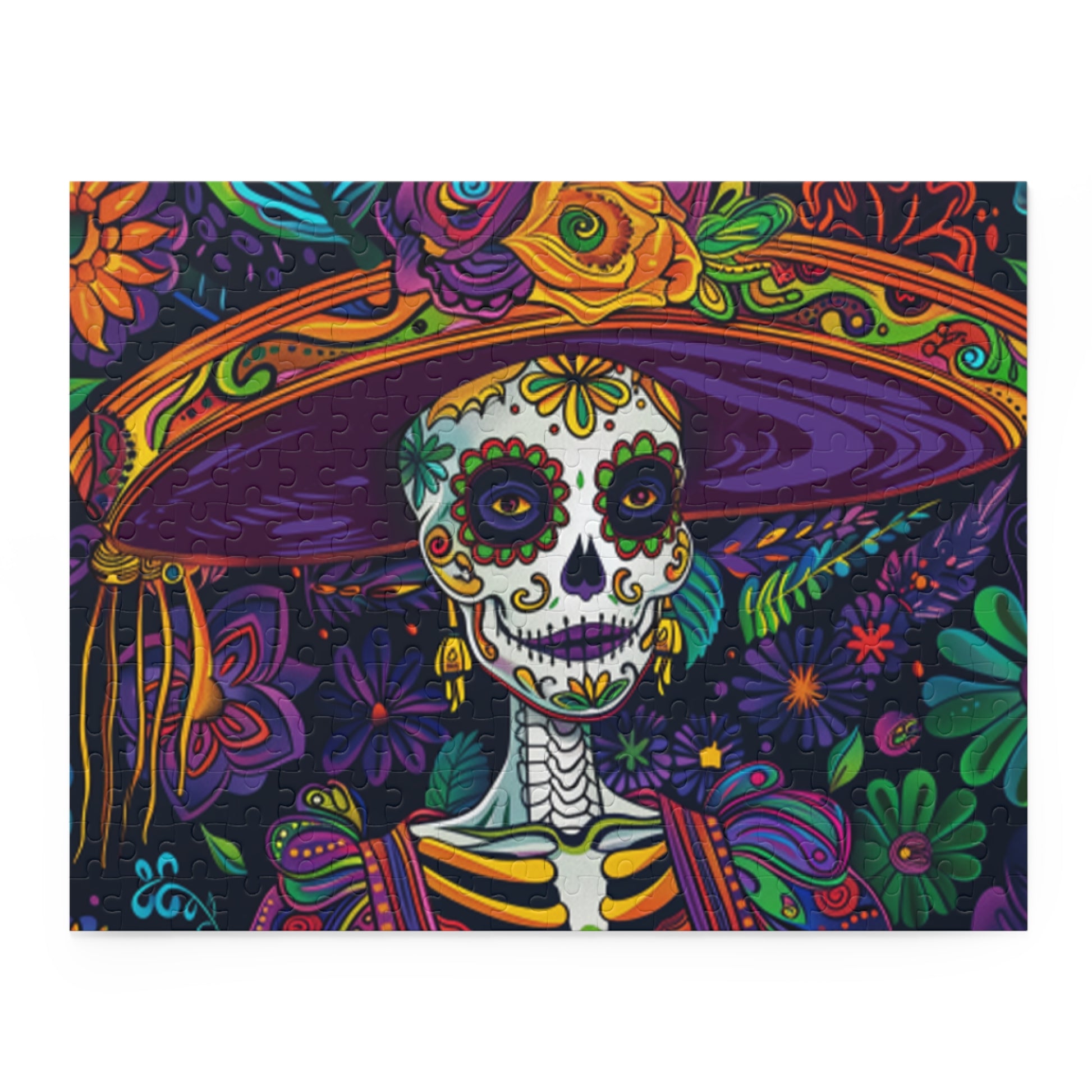 Mexican Art Day of the Dead Día de Muertos Jigsaw Puzzle Adult Birthday Business Jigsaw Puzzle Gift for Him Funny Humorous Indoor Outdoor Game Gift For Her Online-3