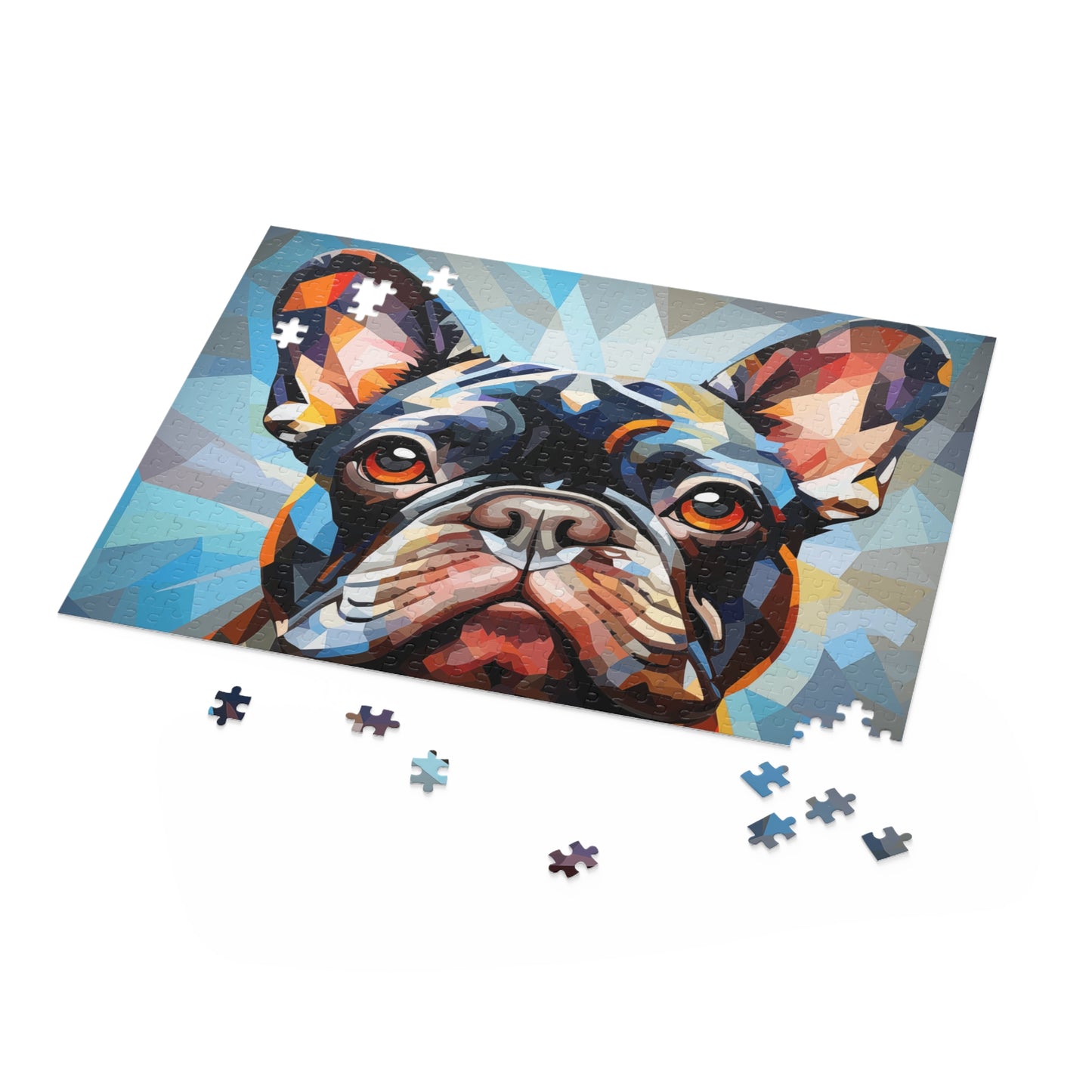 Frenchie Vibrant Abstract Jigsaw Dog Puzzle Oil Paint Adult Birthday Business Jigsaw Puzzle Gift for Him Funny Humorous Indoor Outdoor Game Gift For Her Online-5