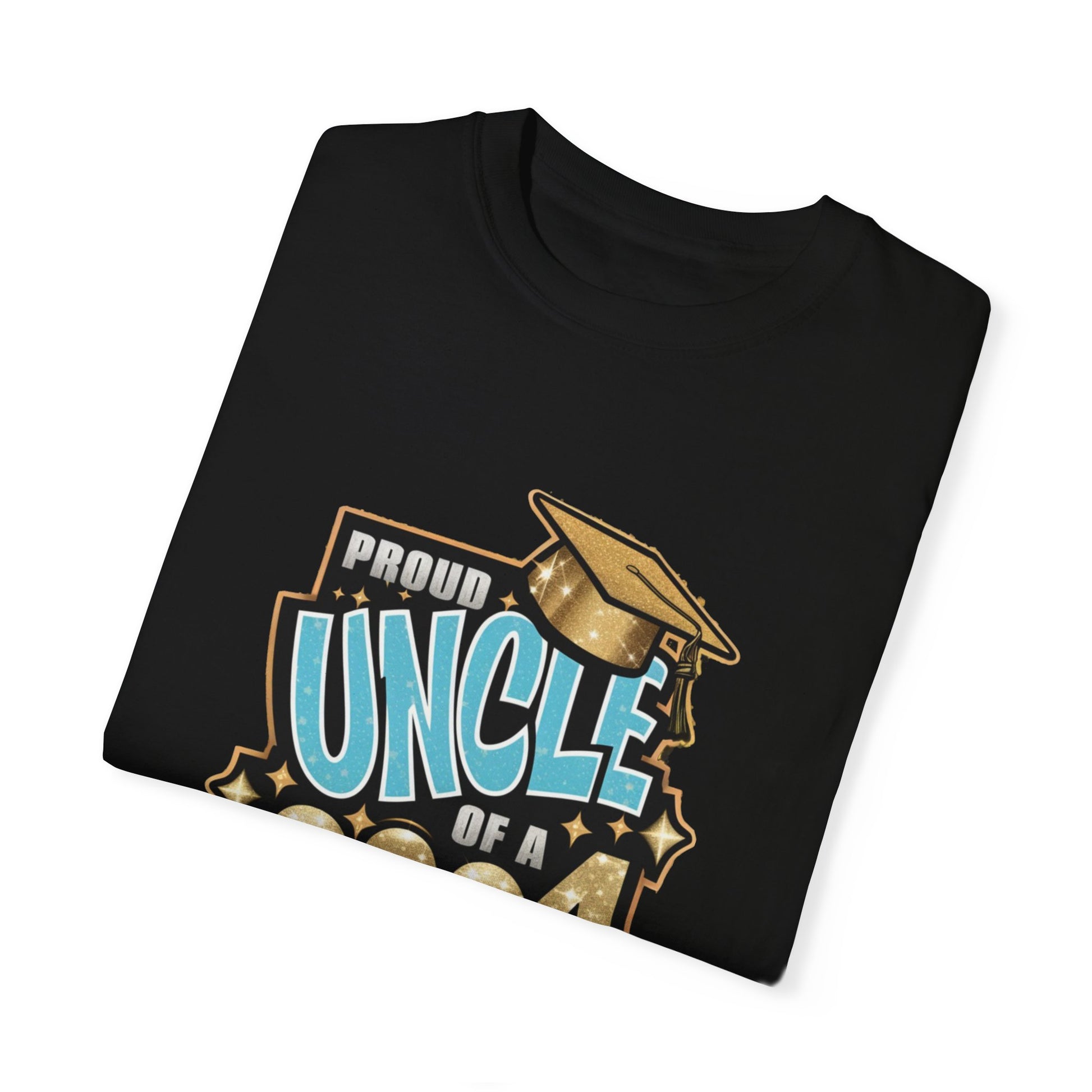 Proud Uncle of a 2024 Graduate Unisex Garment-dyed T-shirt Cotton Funny Humorous Graphic Soft Premium Unisex Men Women Black T-shirt Birthday Gift-17