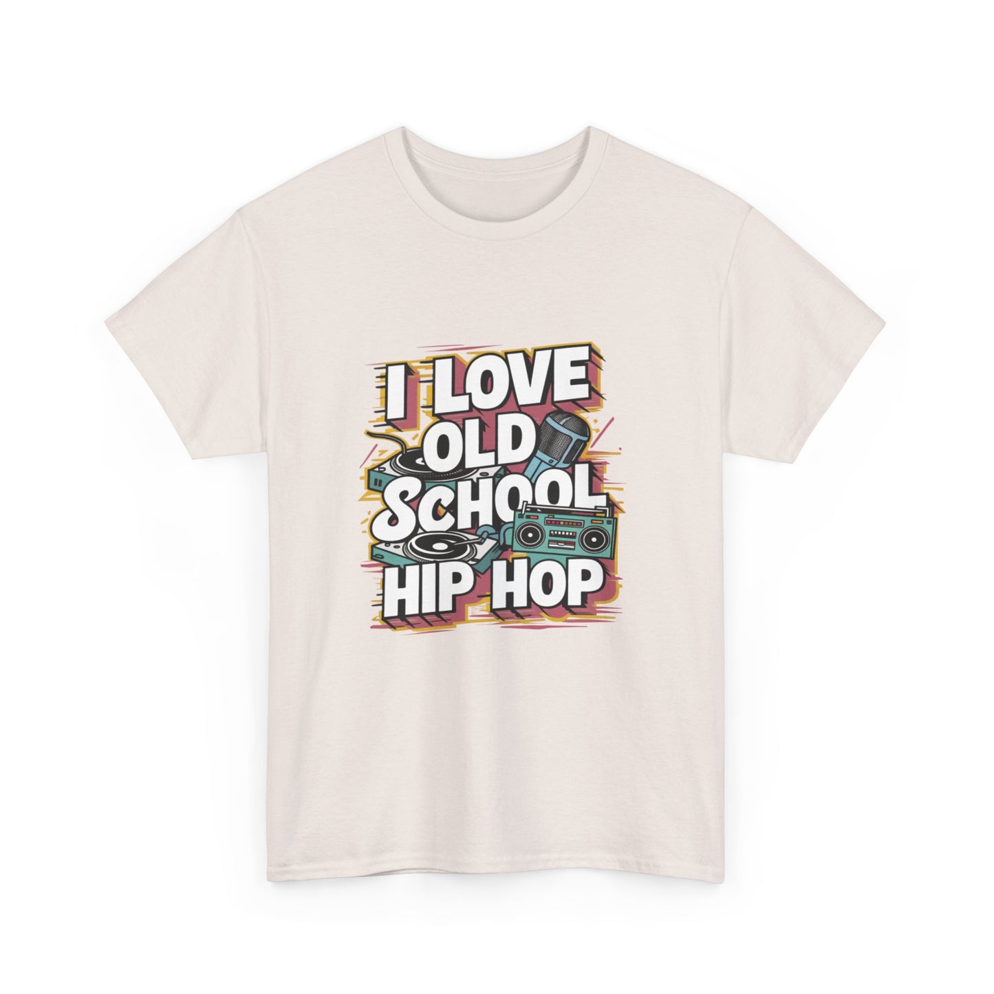 I Love Old School Hip Hop Urban Graphic Unisex Heavy Cotton Tee Cotton Funny Humorous Graphic Soft Premium Unisex Men Women Ice Gray T-shirt Birthday Gift-48