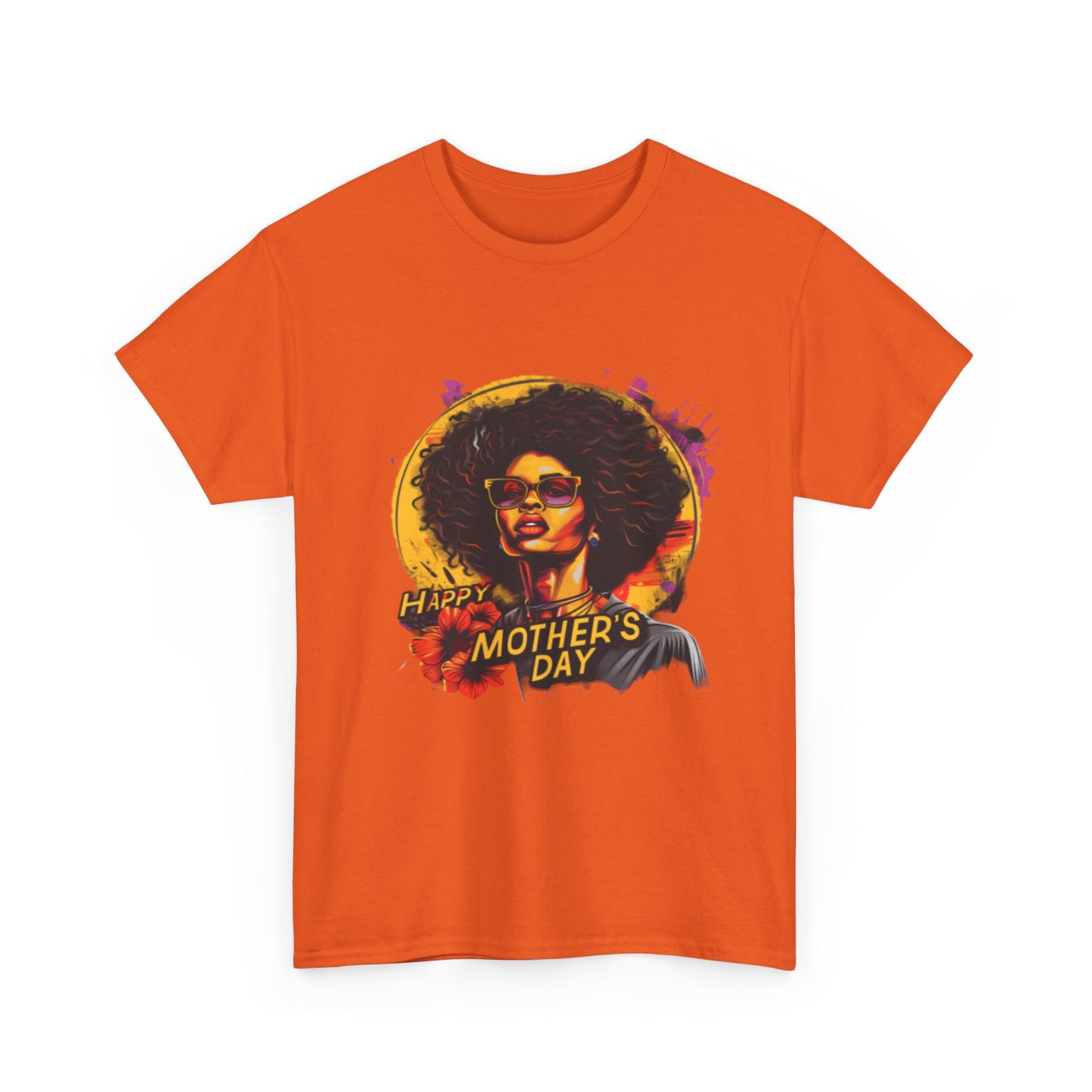 Happy Mother's Day African American Mom Graphic Unisex Heavy Cotton Tee Cotton Funny Humorous Graphic Soft Premium Unisex Men Women Orange T-shirt Birthday Gift-30