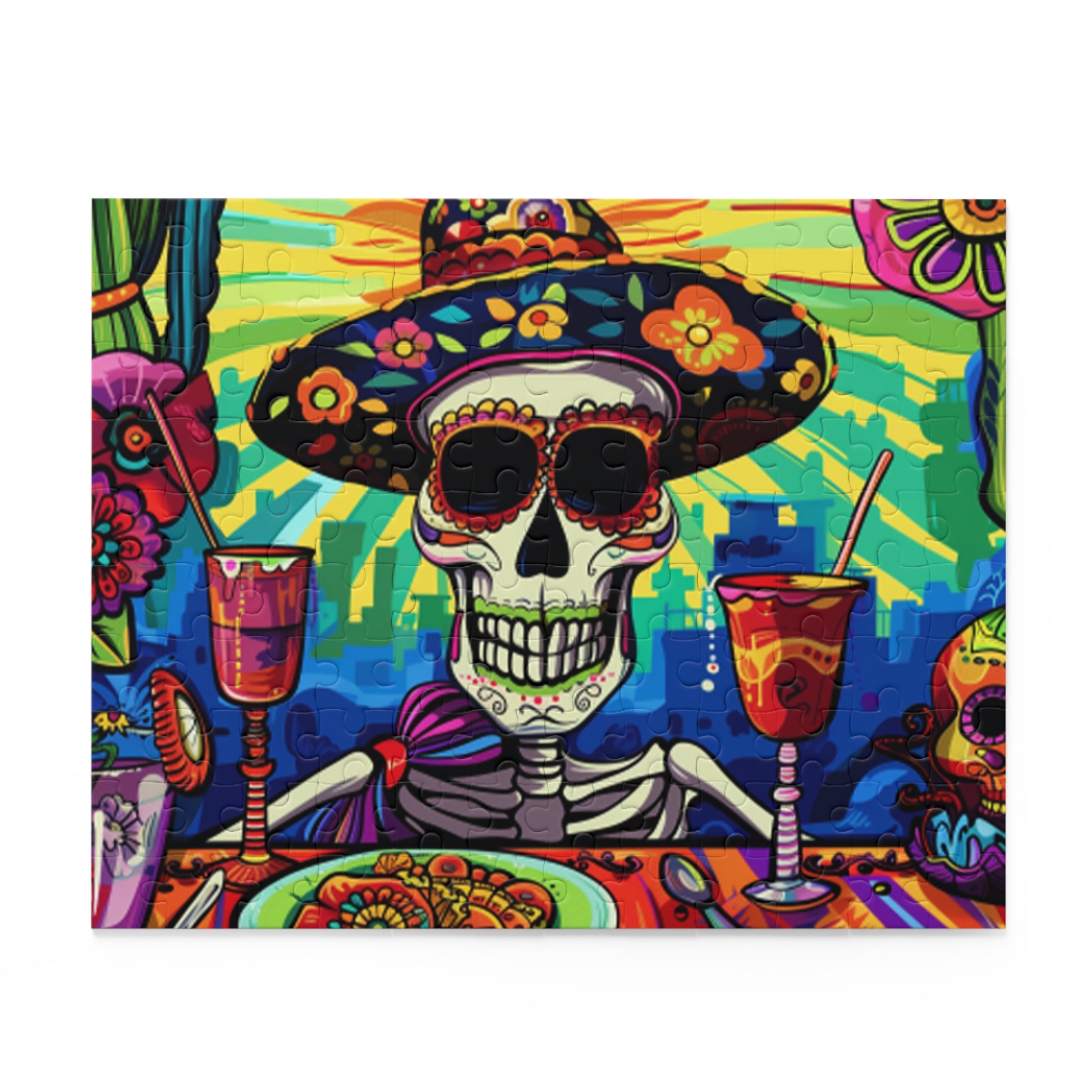 Mexican Art Day of the Dead Día de Muertos Jigsaw Puzzle Adult Birthday Business Jigsaw Puzzle Gift for Him Funny Humorous Indoor Outdoor Game Gift For Her Online-2