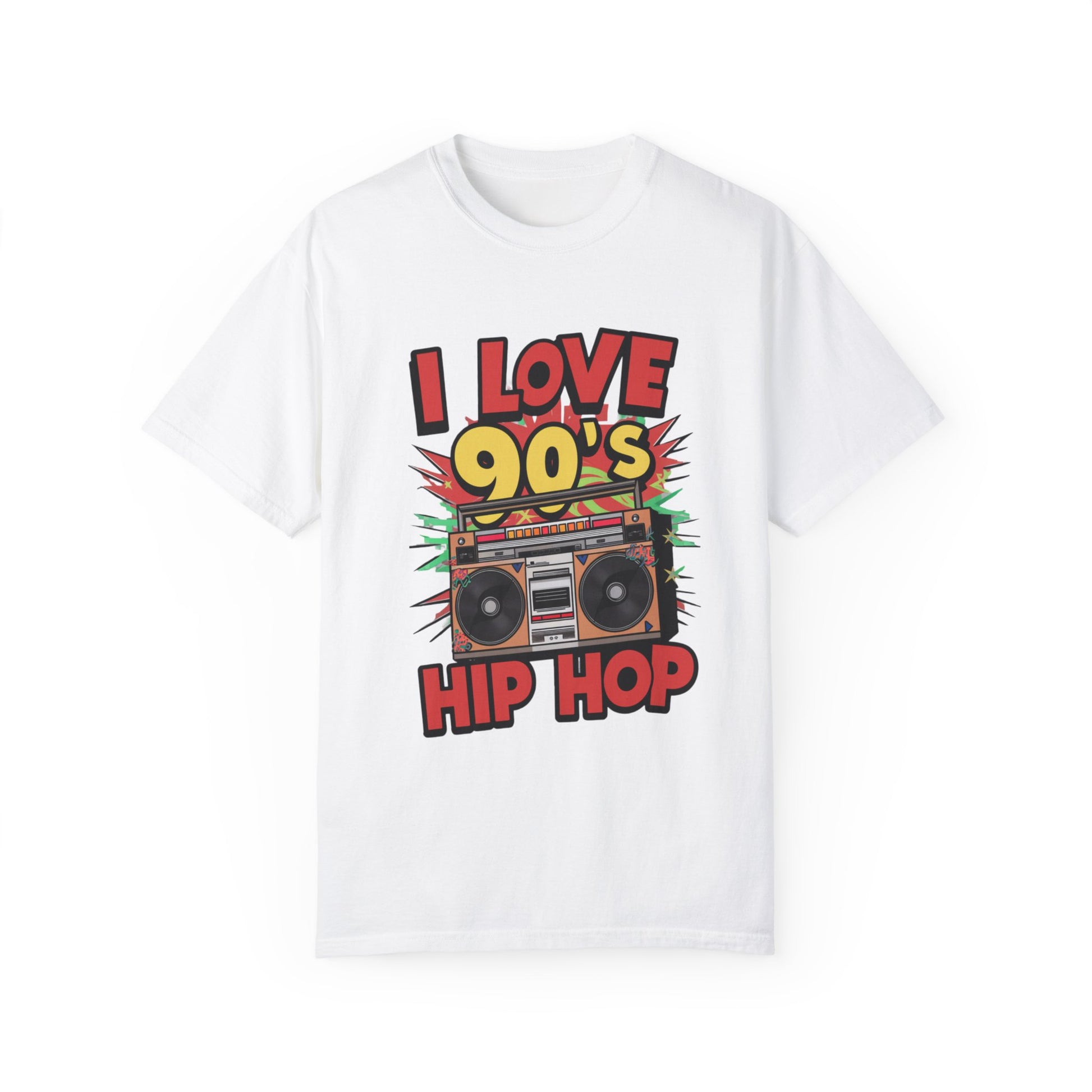 I Love 90's Hip Hop Graphic Unisex Garment-dyed T-shirt Cotton Funny Humorous Graphic Soft Premium Unisex Men Women White T-shirt Birthday Gift-3