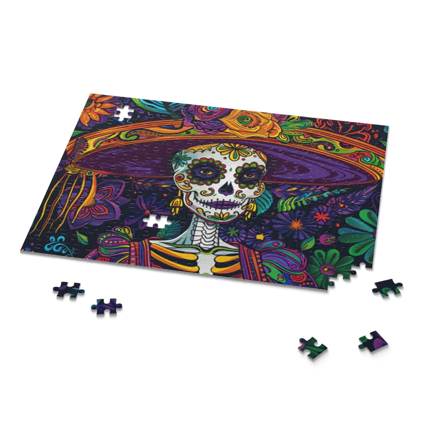 Mexican Art Day of the Dead Día de Muertos Jigsaw Puzzle Adult Birthday Business Jigsaw Puzzle Gift for Him Funny Humorous Indoor Outdoor Game Gift For Her Online-9