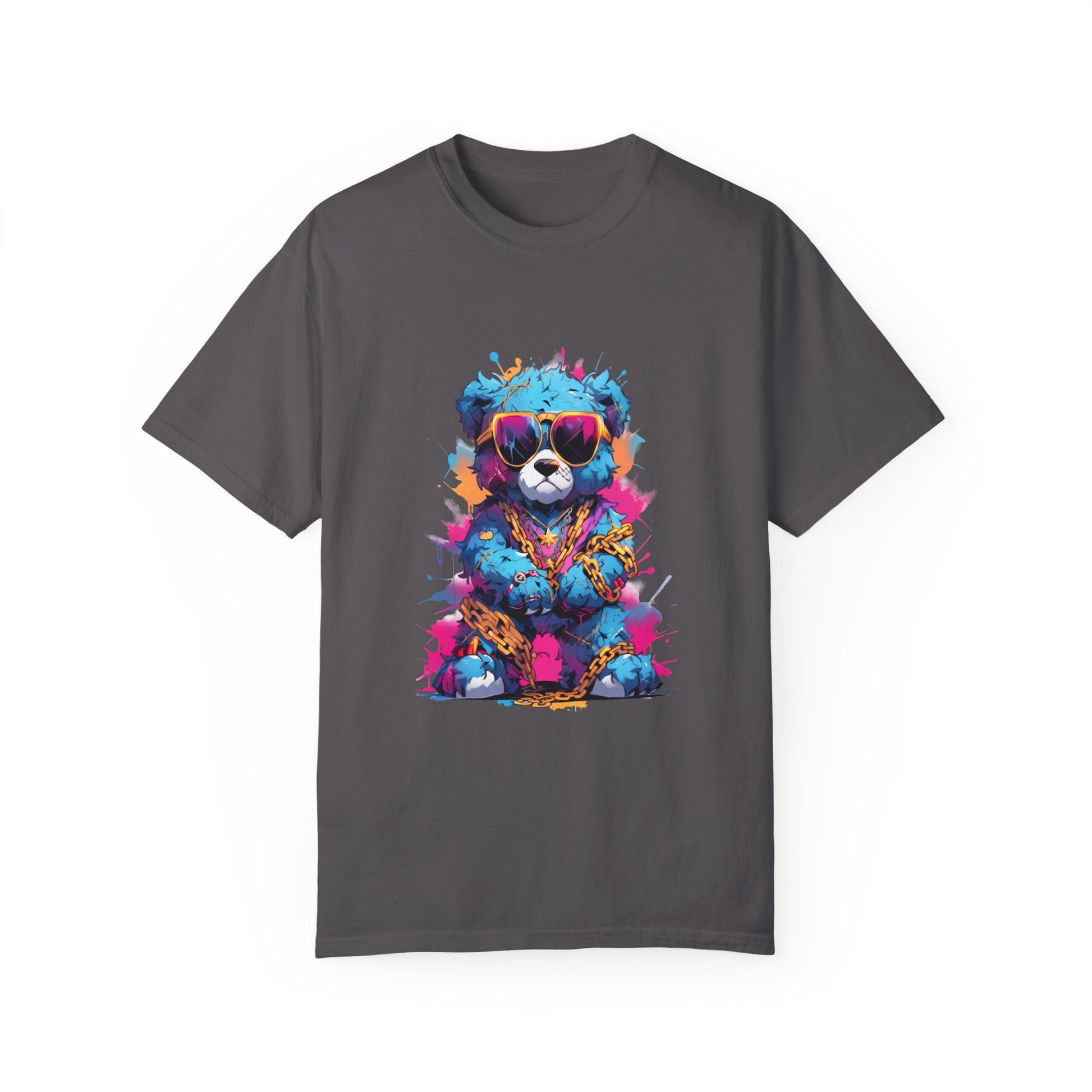 Hip Hop Teddy Bear Graphic Unisex Garment-dyed T-shirt Cotton Funny Humorous Graphic Soft Premium Unisex Men Women Graphite T-shirt Birthday Gift-8