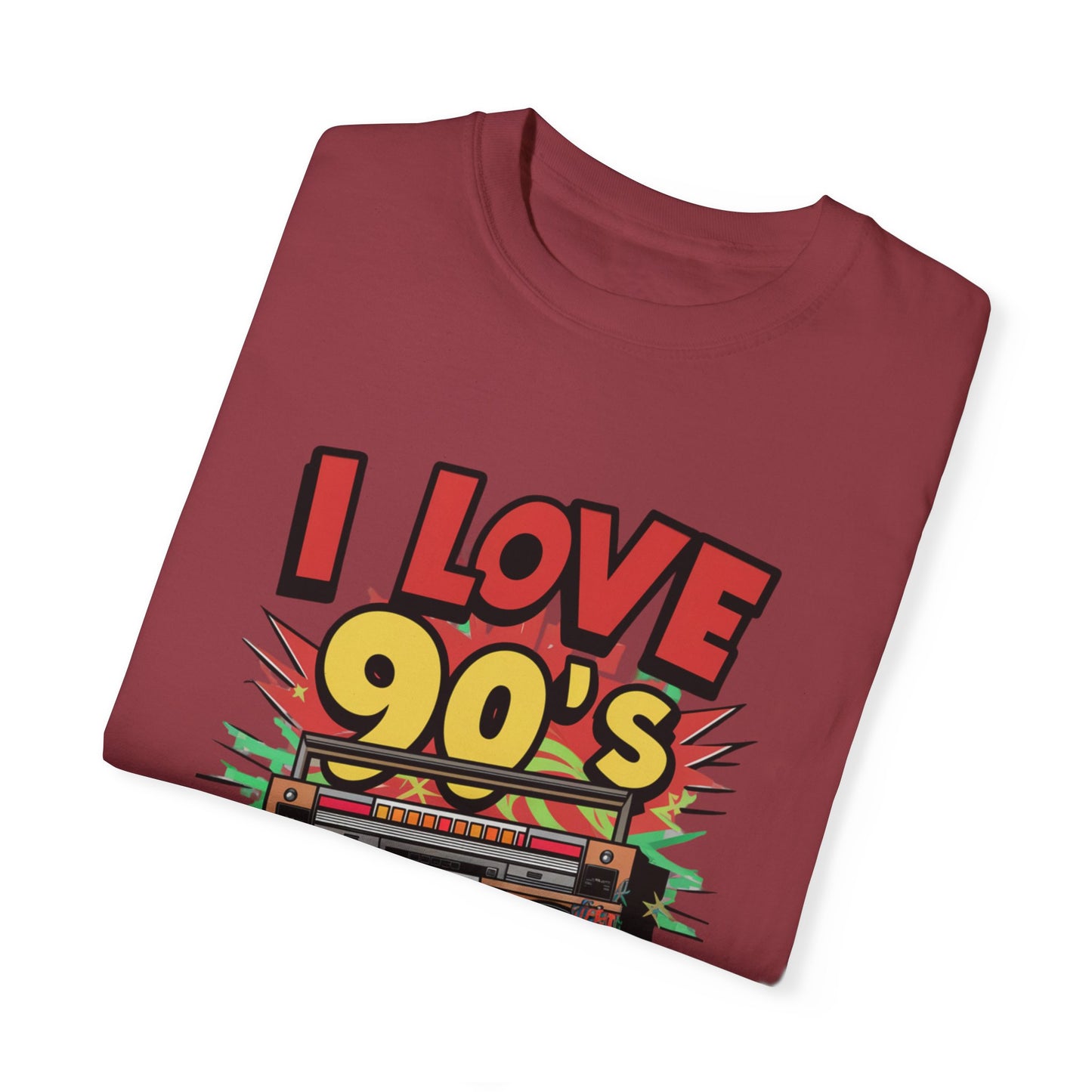 I Love 90's Hip Hop Graphic Unisex Garment-dyed T-shirt Cotton Funny Humorous Graphic Soft Premium Unisex Men Women Chili T-shirt Birthday Gift-35