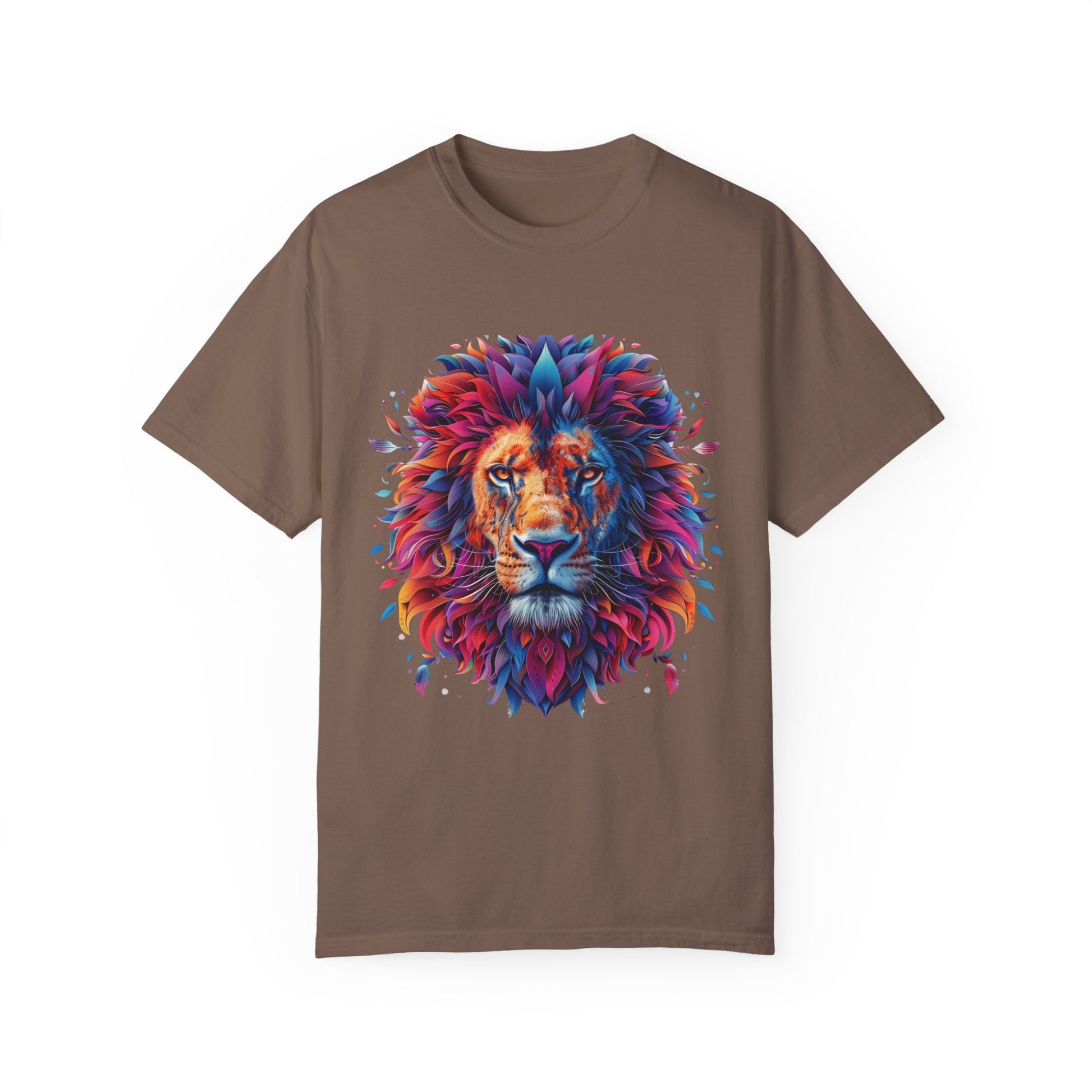 Lion Head Cool Graphic Design Novelty Unisex Garment-dyed T-shirt Cotton Funny Humorous Graphic Soft Premium Unisex Men Women Espresso T-shirt Birthday Gift-15