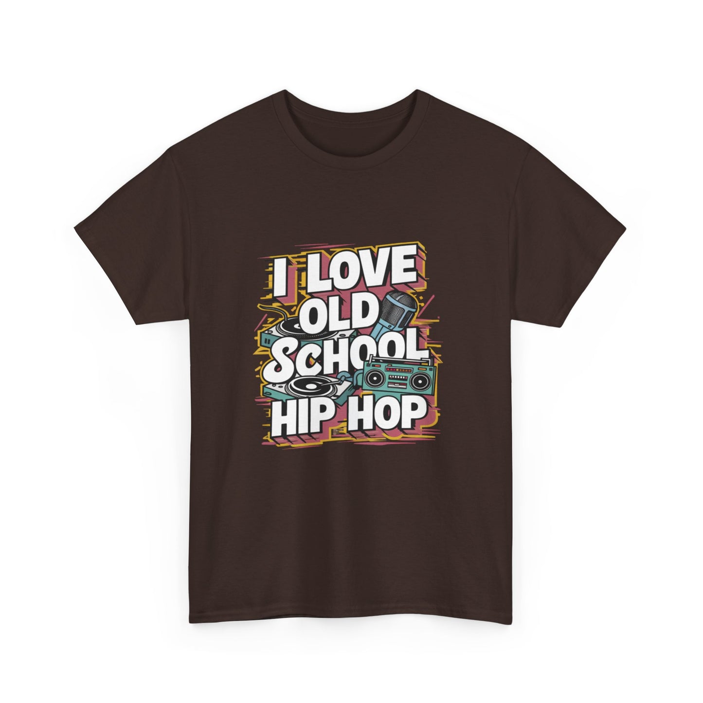 I Love Old School Hip Hop Urban Graphic Unisex Heavy Cotton Tee Cotton Funny Humorous Graphic Soft Premium Unisex Men Women Dark Chocolate T-shirt Birthday Gift-21