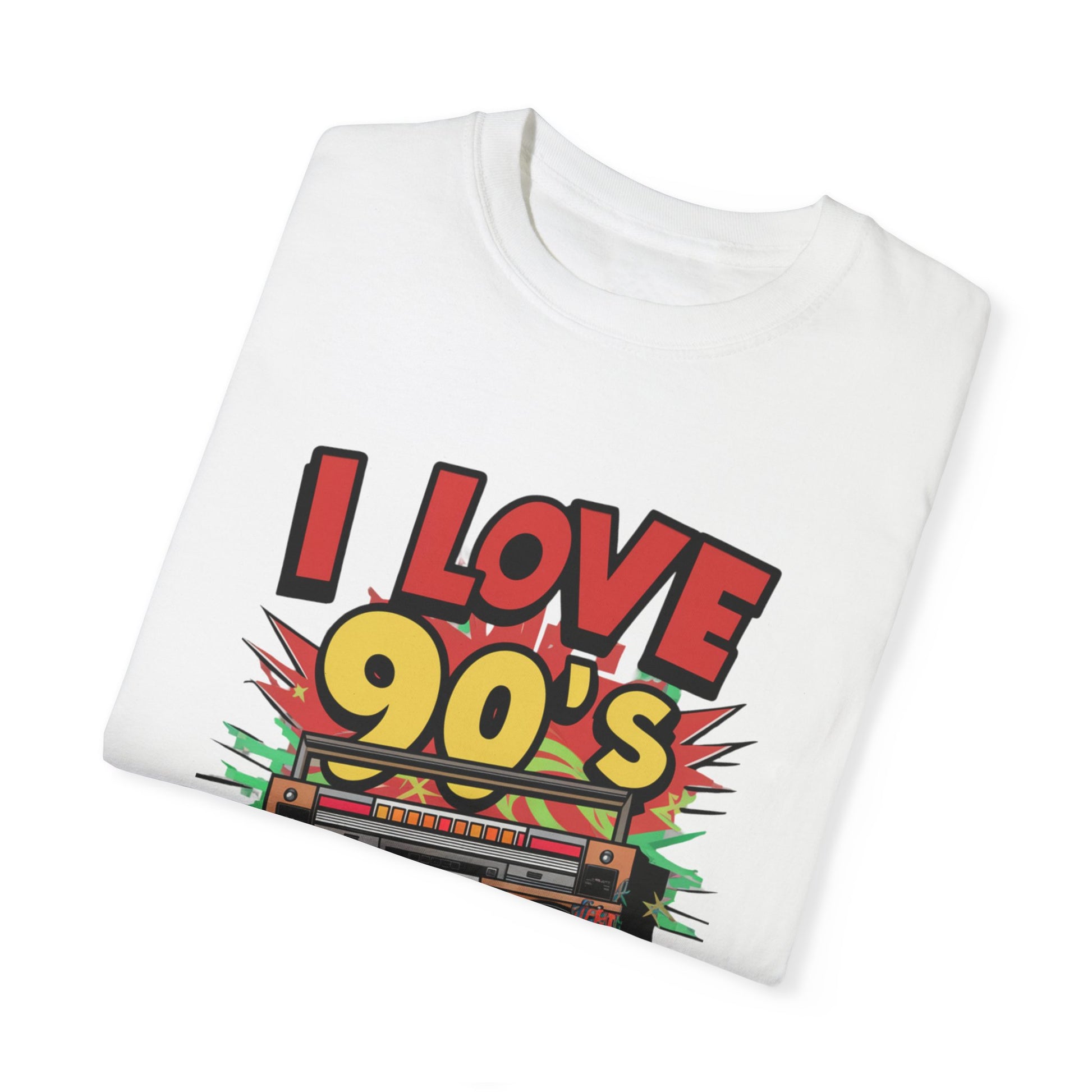 I Love 90's Hip Hop Graphic Unisex Garment-dyed T-shirt Cotton Funny Humorous Graphic Soft Premium Unisex Men Women White T-shirt Birthday Gift-23