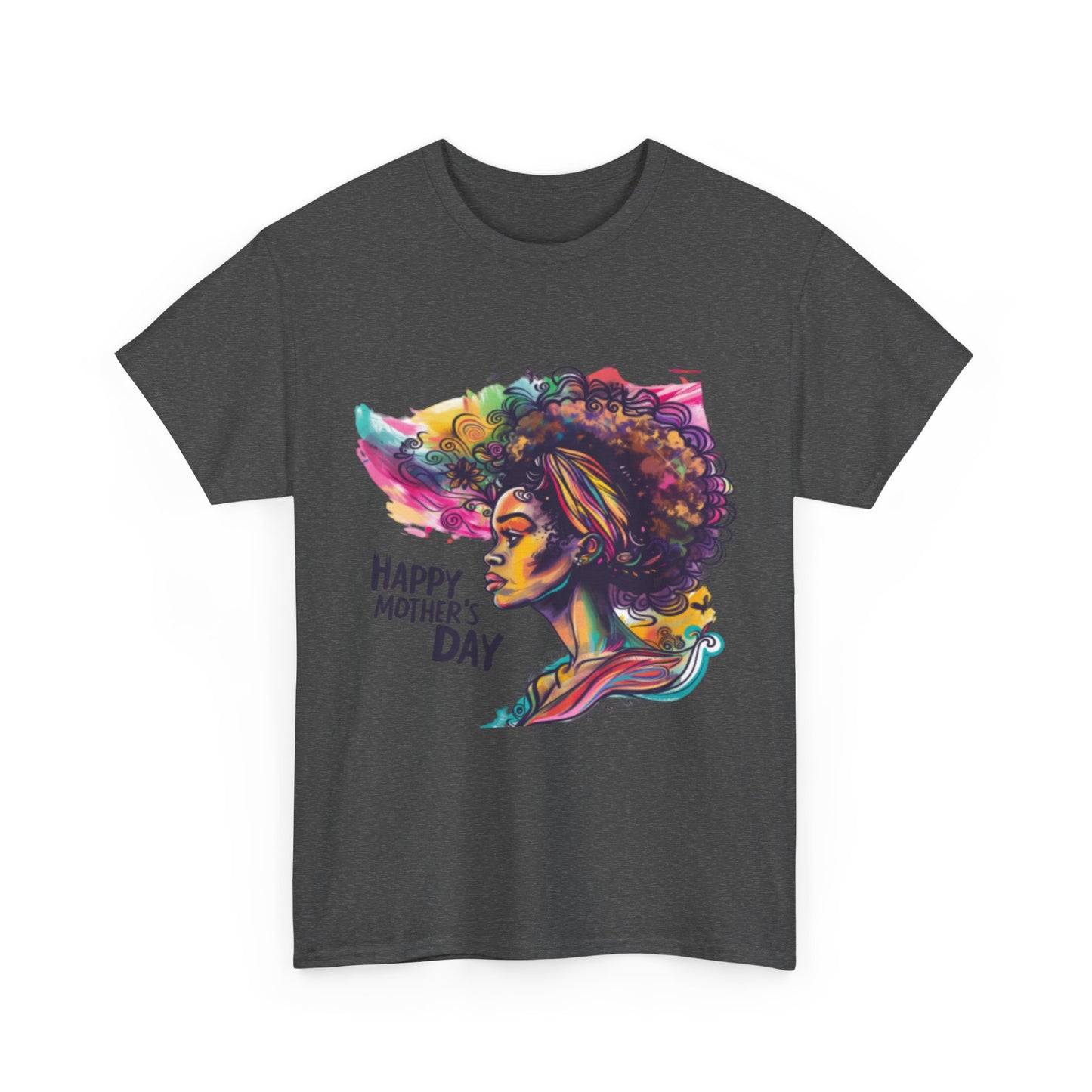 Happy Mother's Day African American Mom Graphic Unisex Heavy Cotton Tee Cotton Funny Humorous Graphic Soft Premium Unisex Men Women Dark Heather T-shirt Birthday Gift-24