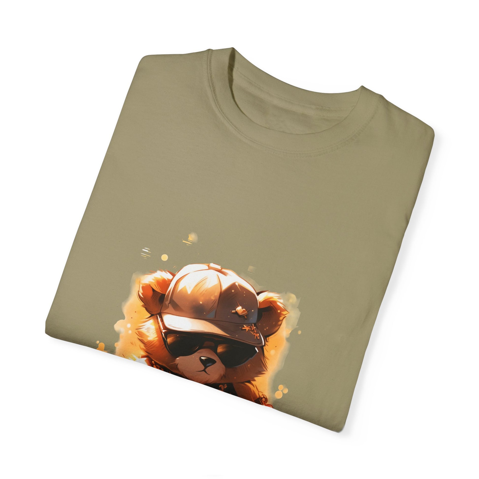 Hip Hop Teddy Bear Graphic Unisex Garment-dyed T-shirt Cotton Funny Humorous Graphic Soft Premium Unisex Men Women Khaki T-shirt Birthday Gift-47